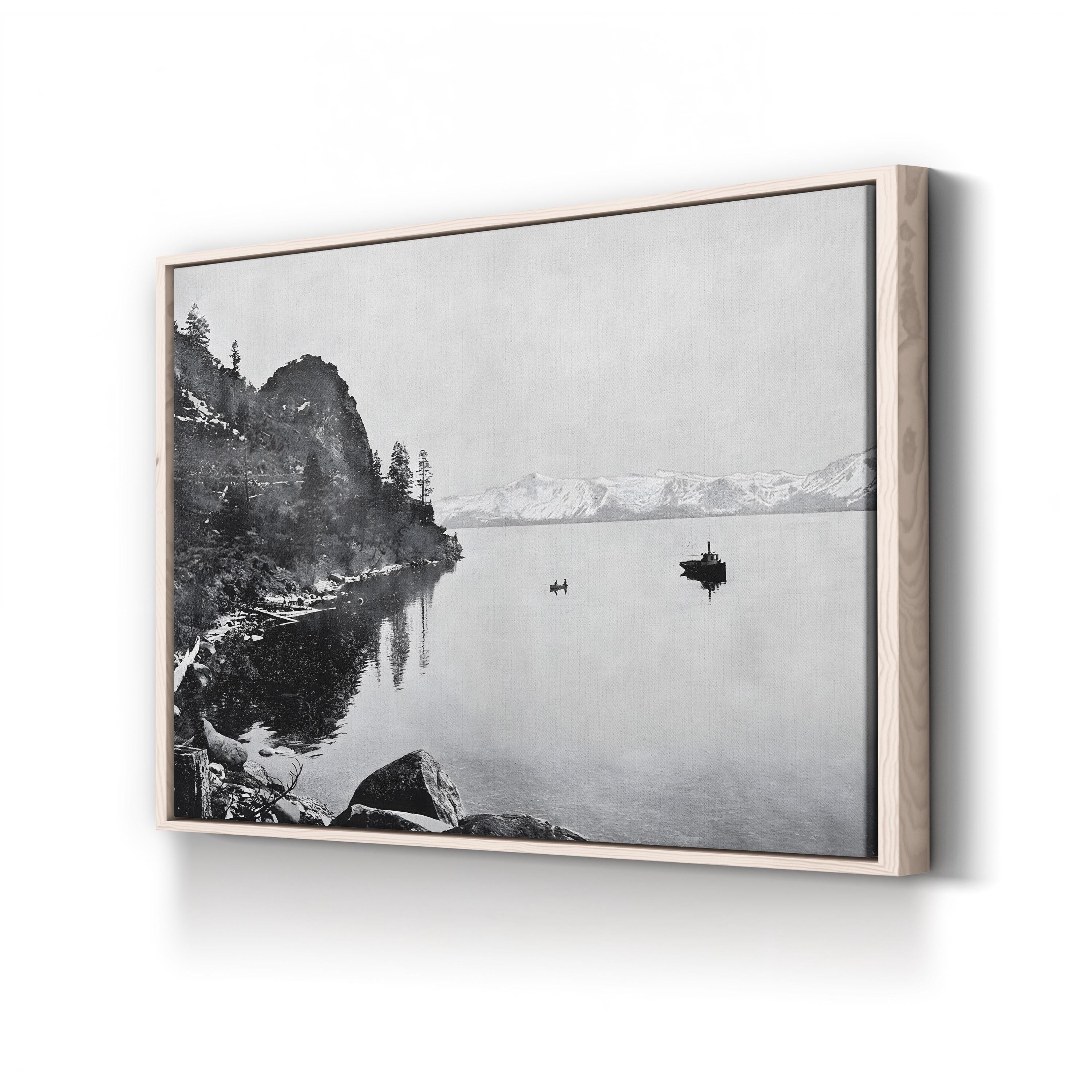 Lake Tahoe, 1890s – Vintage Photography Wall Art | Mountain Landscape Canvas Print