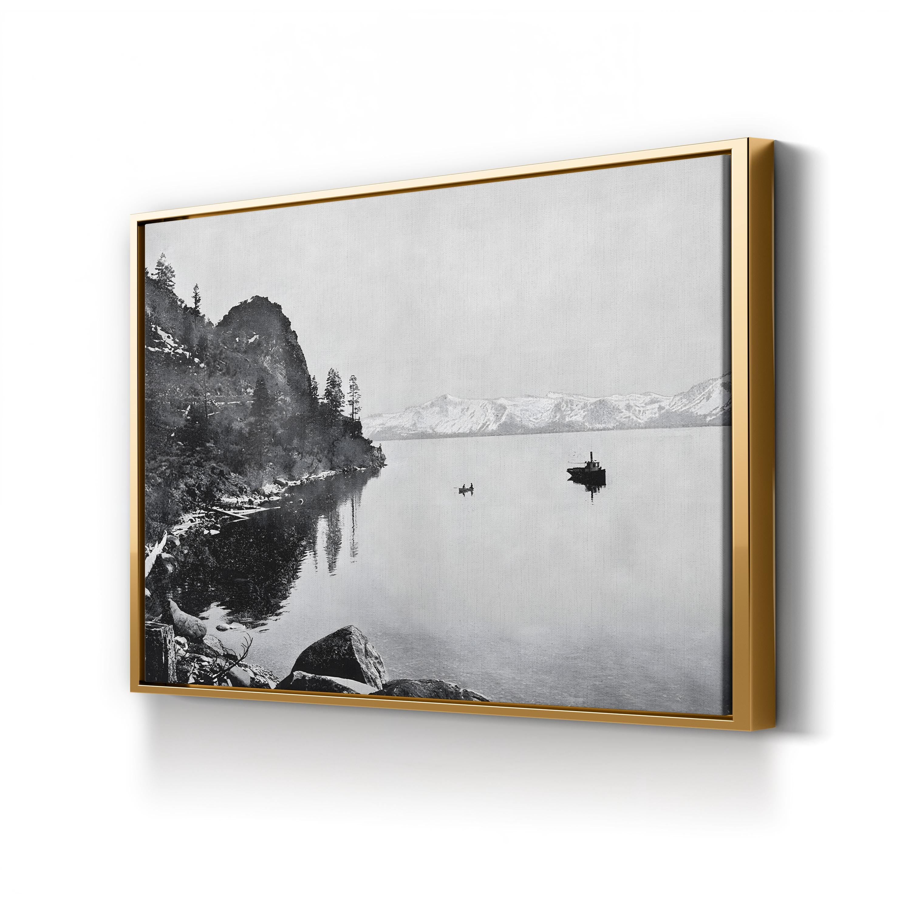 Lake Tahoe, 1890s – Vintage Photography Wall Art | Mountain Landscape Canvas Print