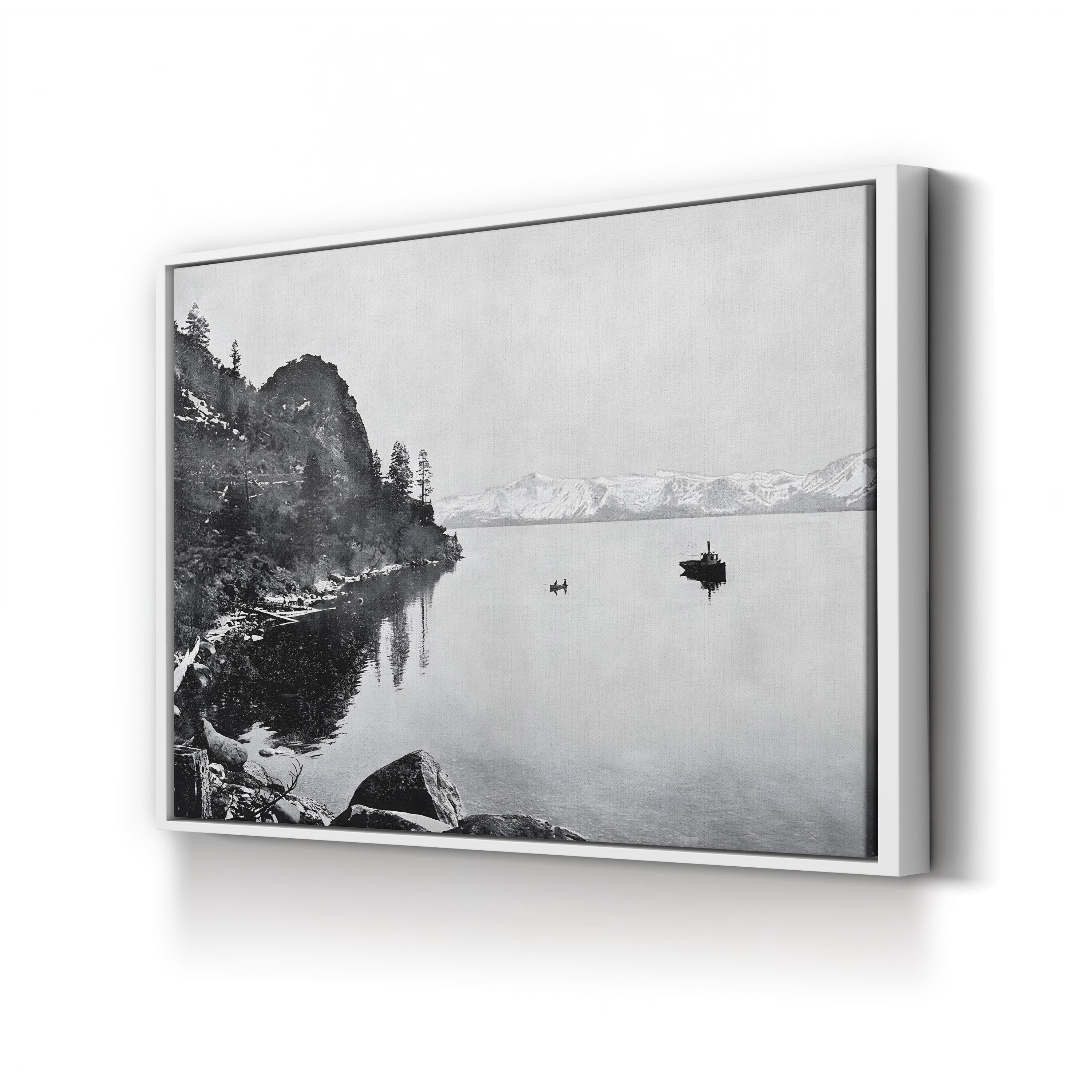 Lake Tahoe, 1890s – Vintage Photography Wall Art | Mountain Landscape Canvas Print