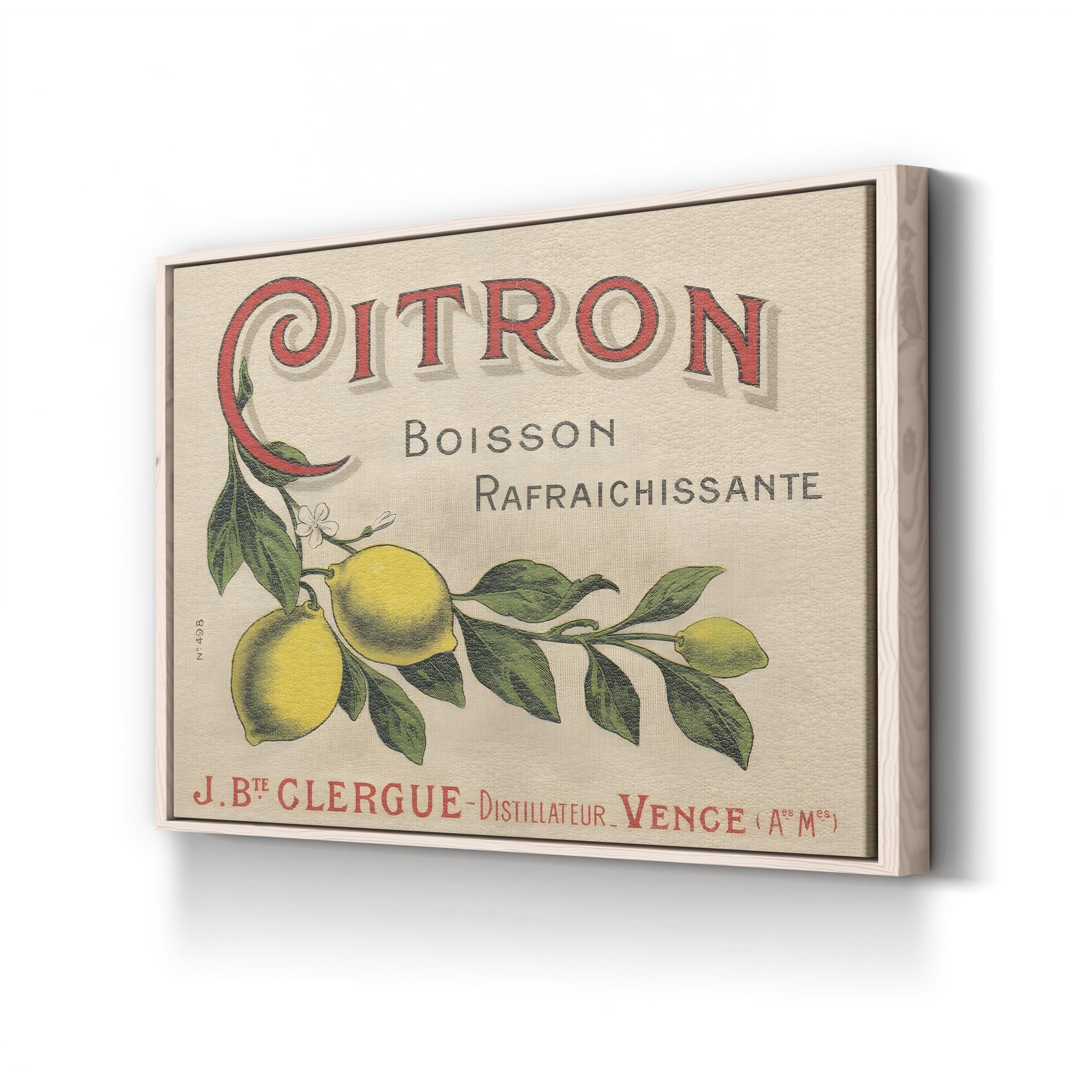 1930s French Lemon Label – Period Illustration Wall Art | Citrus Kitchen Canvas Print