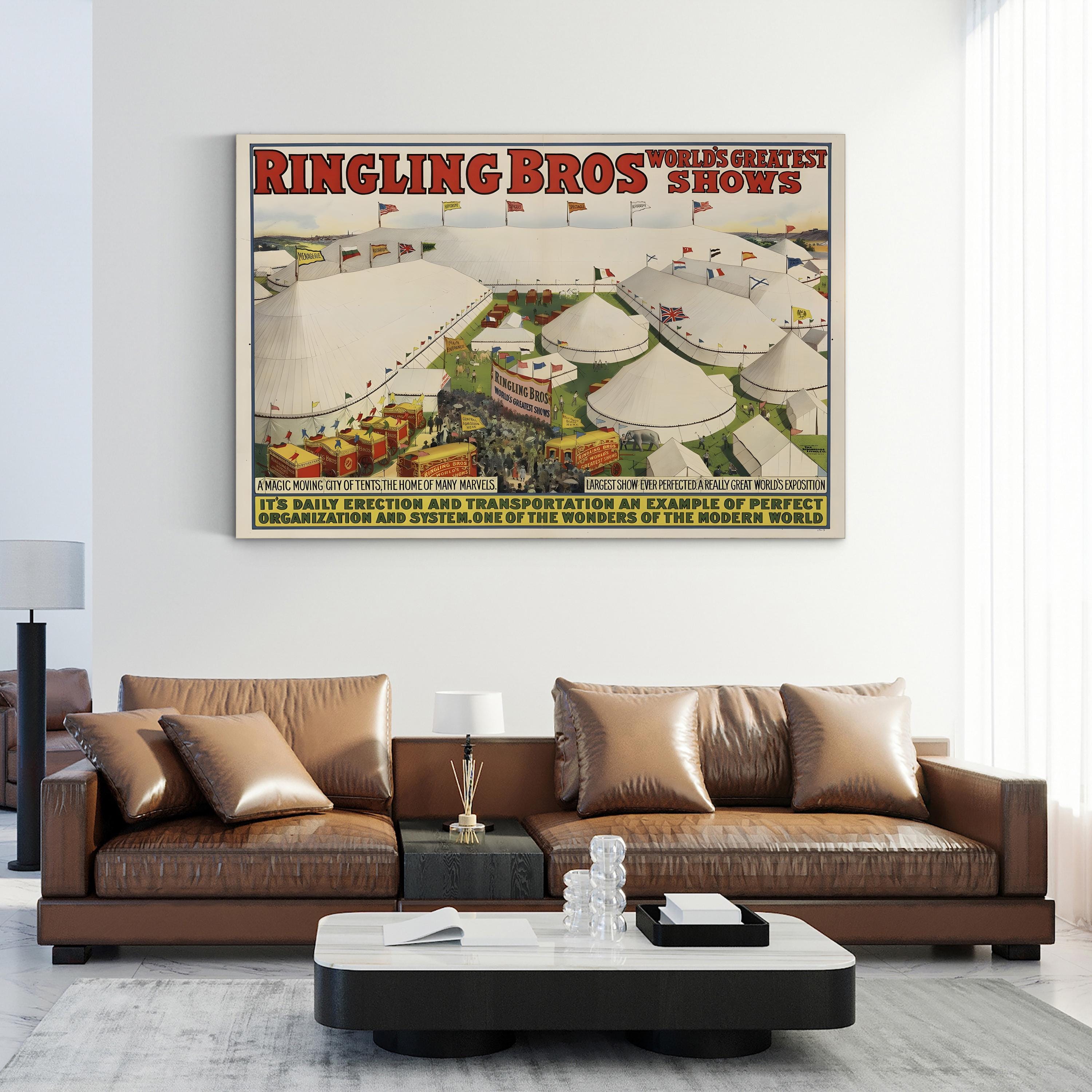 Vintage 1913 Circus Poster – Period Illustration Wall Art | Historic Americana Canvas Print