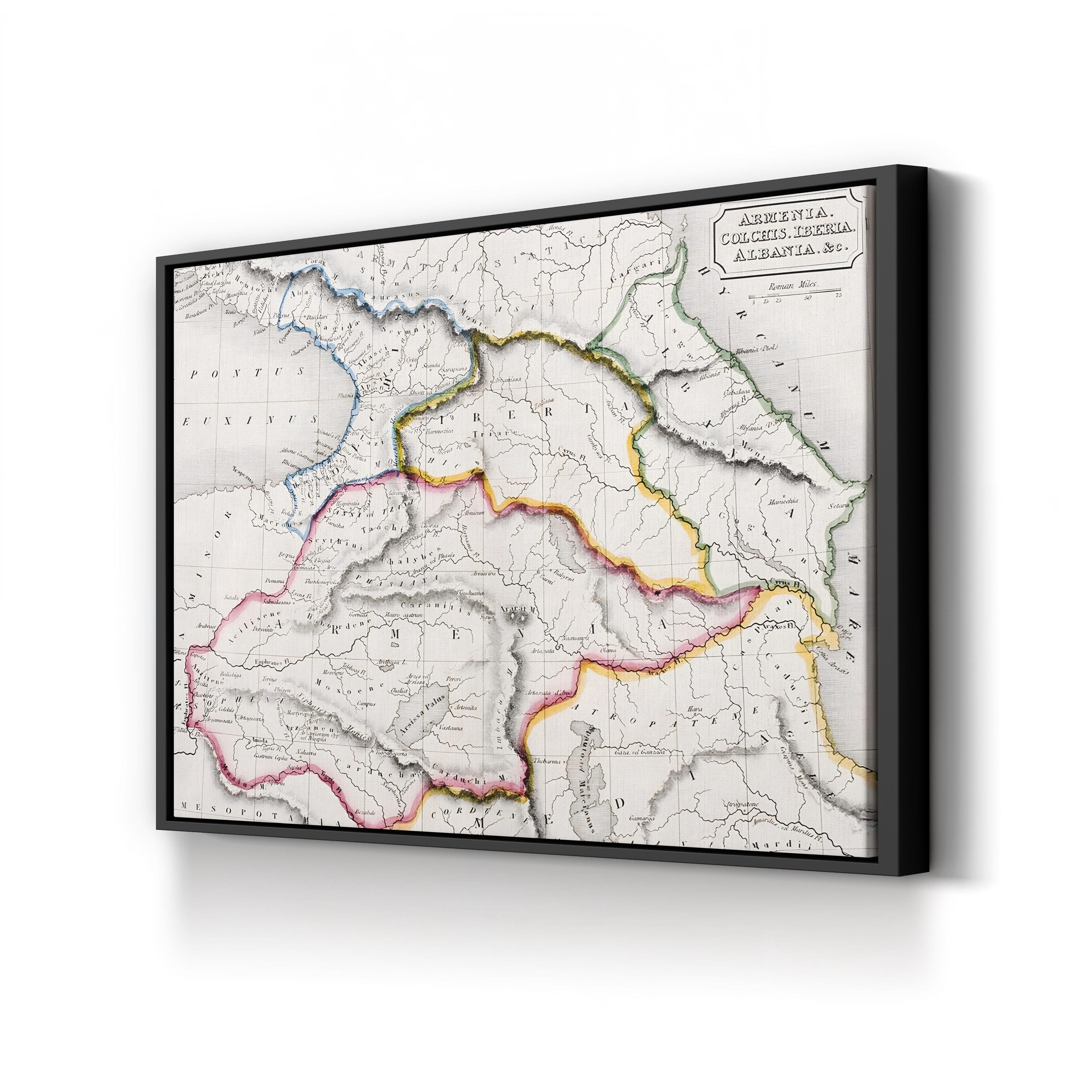 Map of Armenia, Colchis & Iberia – Period Illustration Wall Art | Antique Cartography Canvas Print