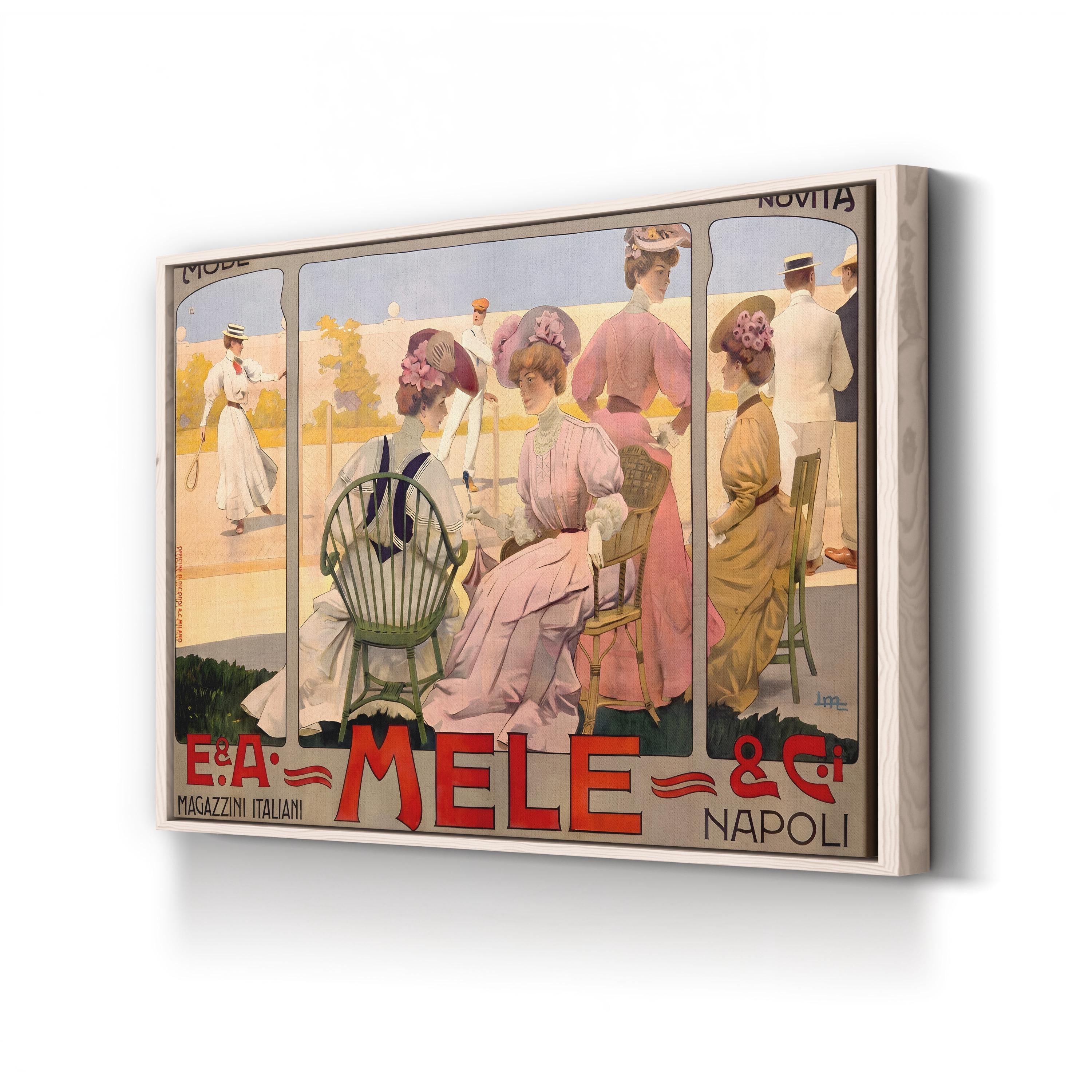 Mele Tennis Fashion Poster – Period Illustration Wall Art | Vintage Italian Canvas Print