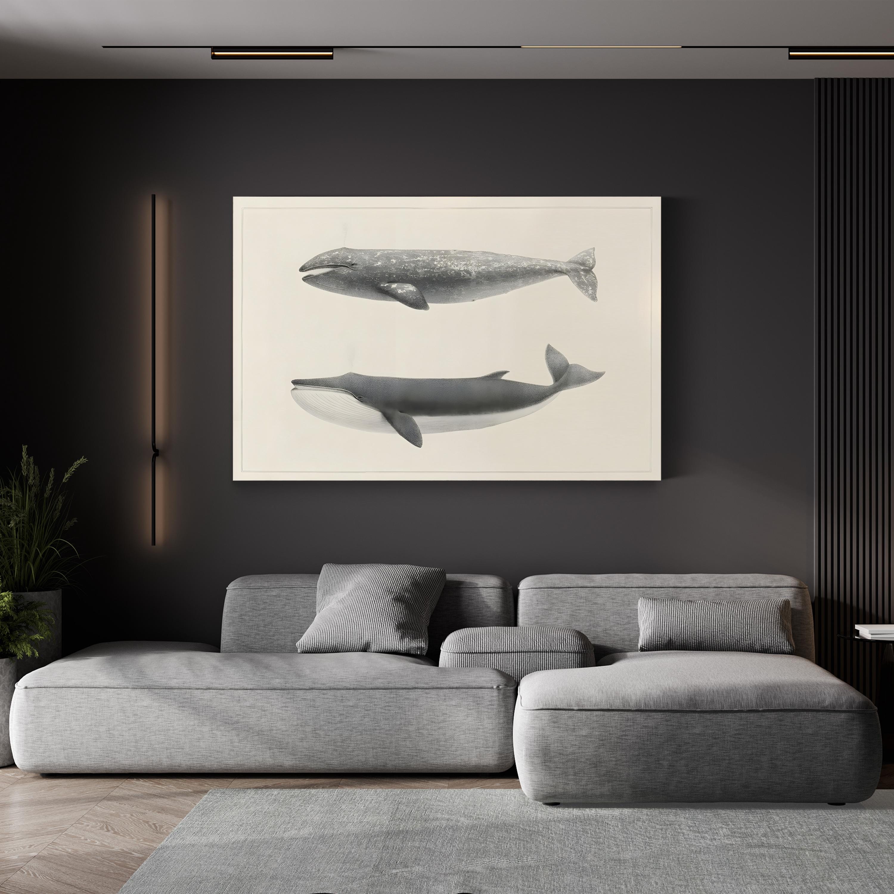 Scammon’s Whale Studies – Period Illustration Wall Art | Vintage Marine Canvas Print