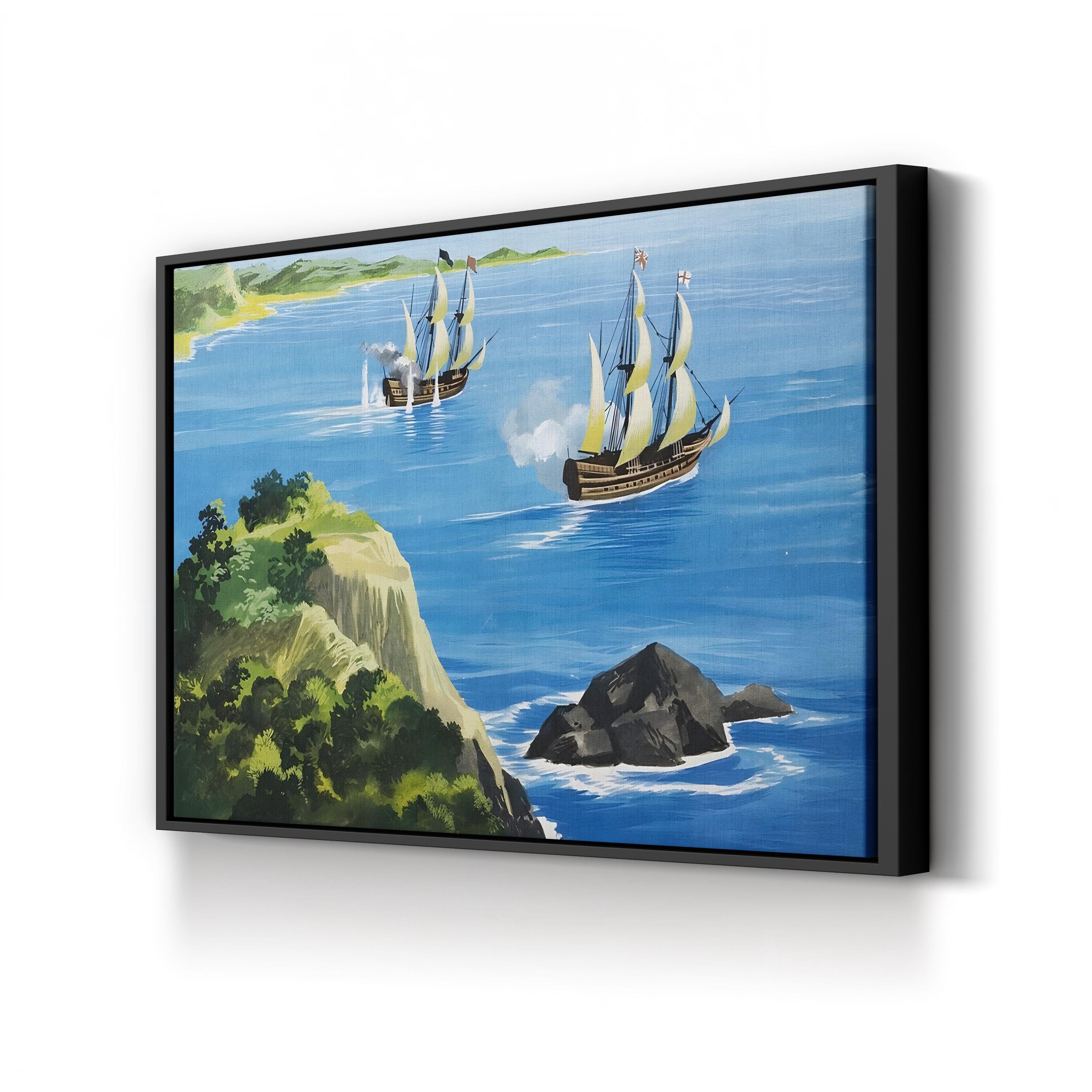 Men of the Jolly Roger – Period Illustration Wall Art | Vintage Pirate Ship Canvas Print