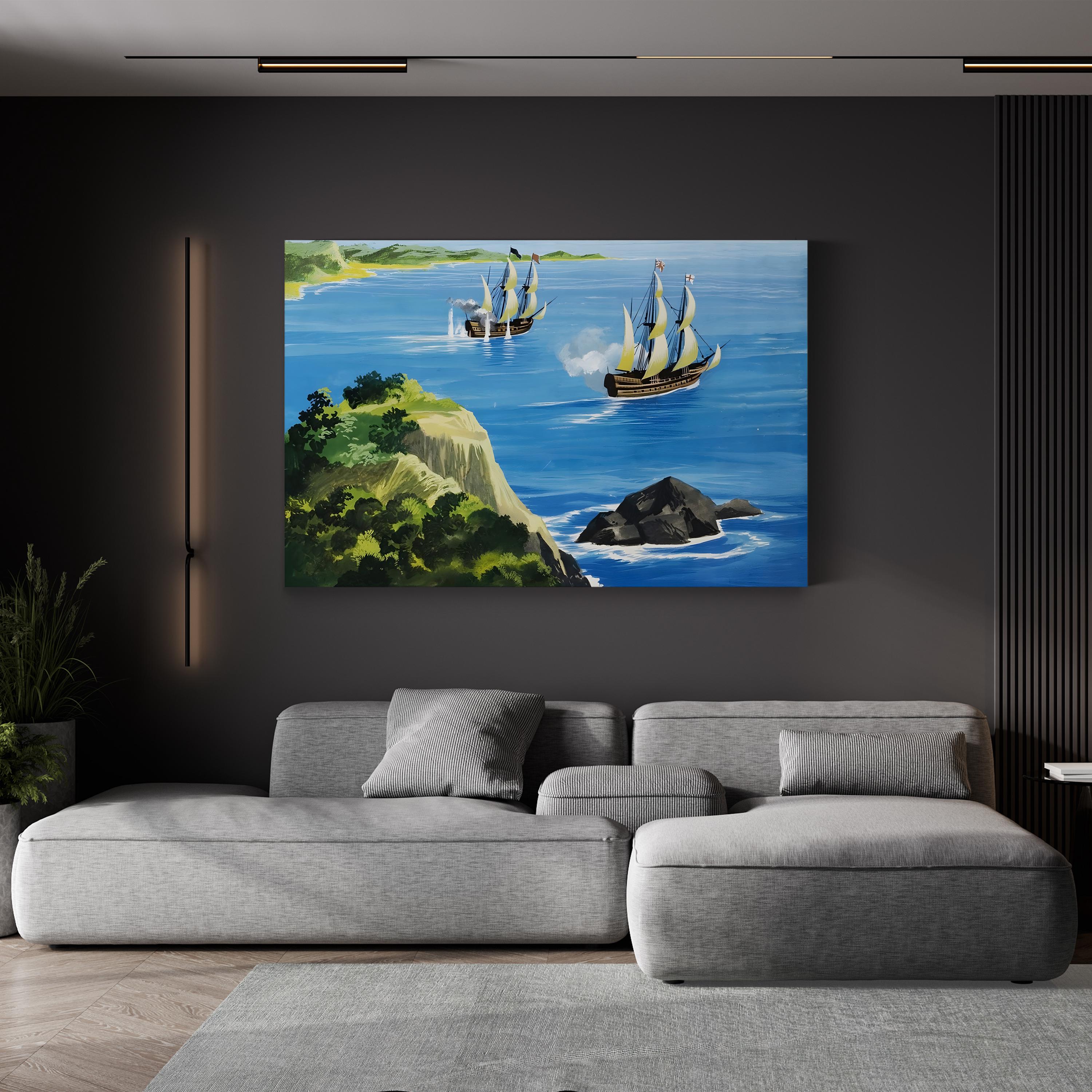 Men of the Jolly Roger – Period Illustration Wall Art | Vintage Pirate Ship Canvas Print