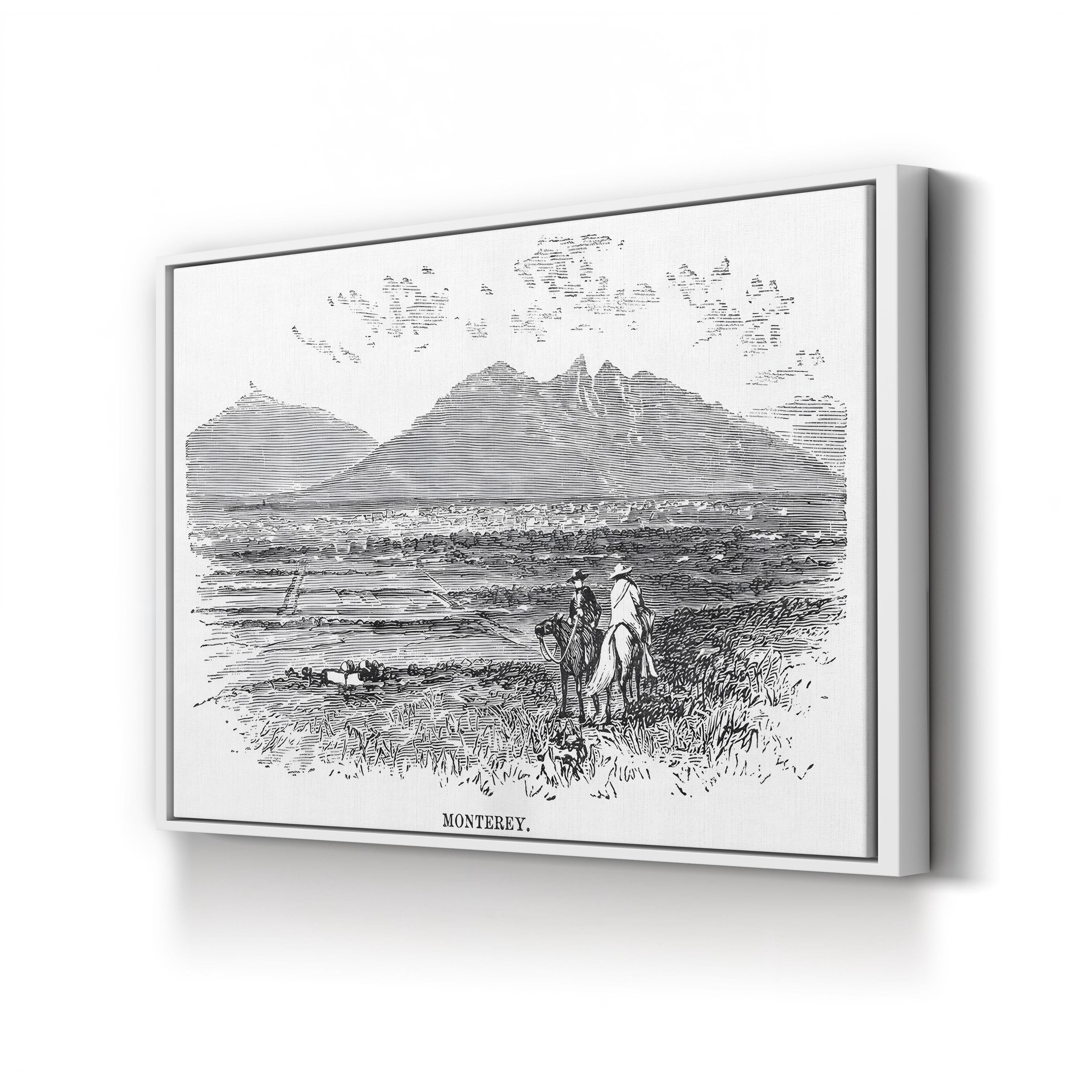Monterrey Mexico, 1846 – Period Illustration Wall Art | Black & White Engraving Canvas Print