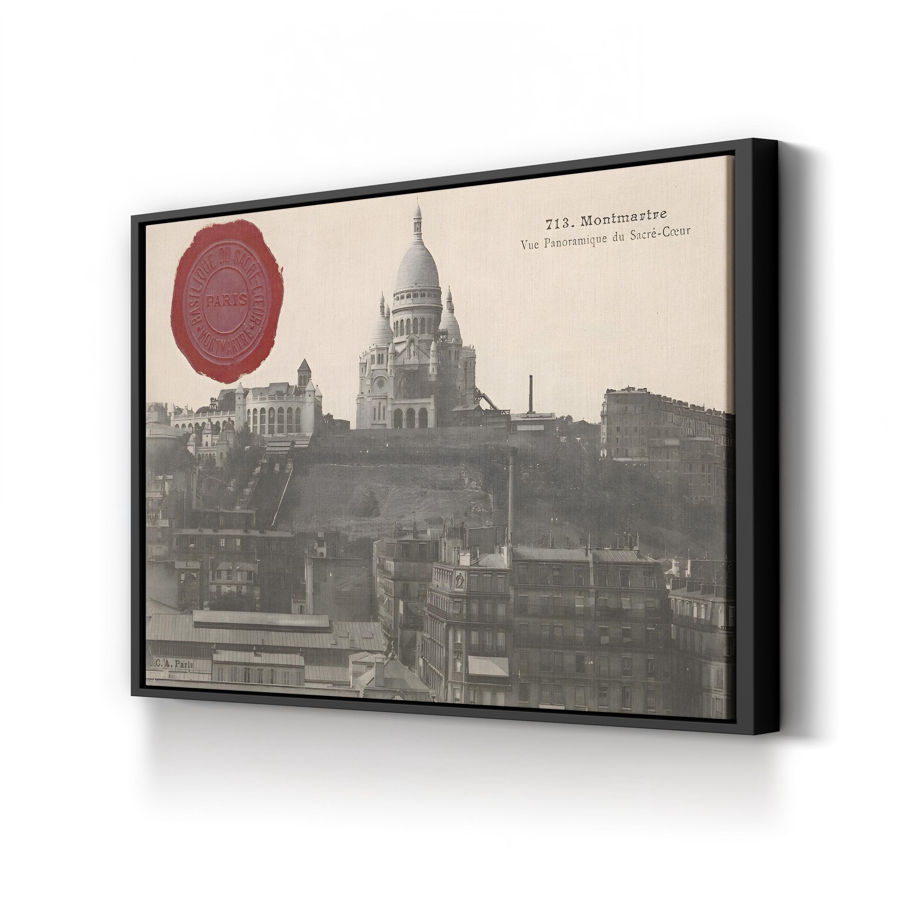 Montmartre & Sacré-Cœur, Paris – Vintage Photography Wall Art | Historic Cityscape Canvas Print