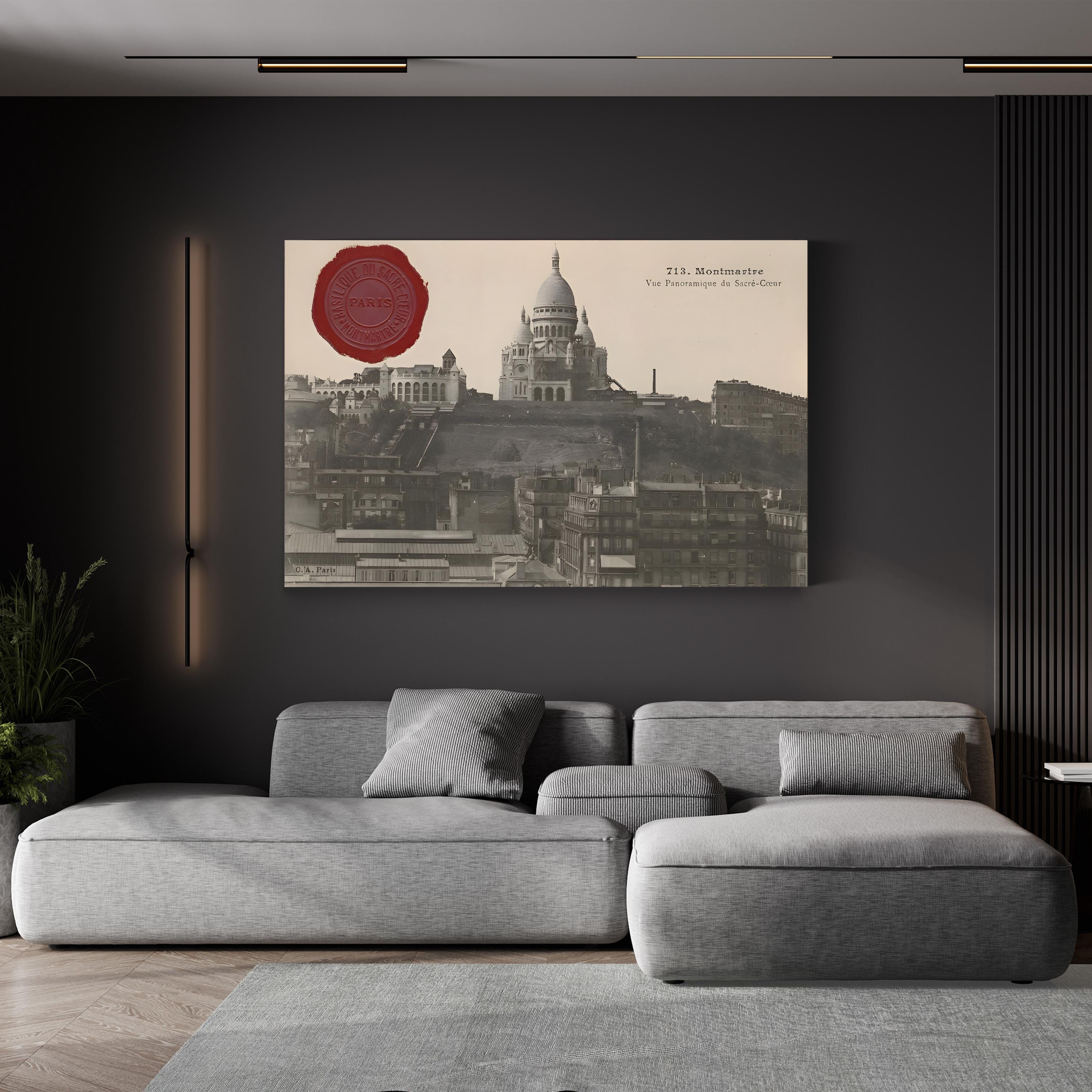 Montmartre & Sacré-Cœur, Paris – Vintage Photography Wall Art | Historic Cityscape Canvas Print