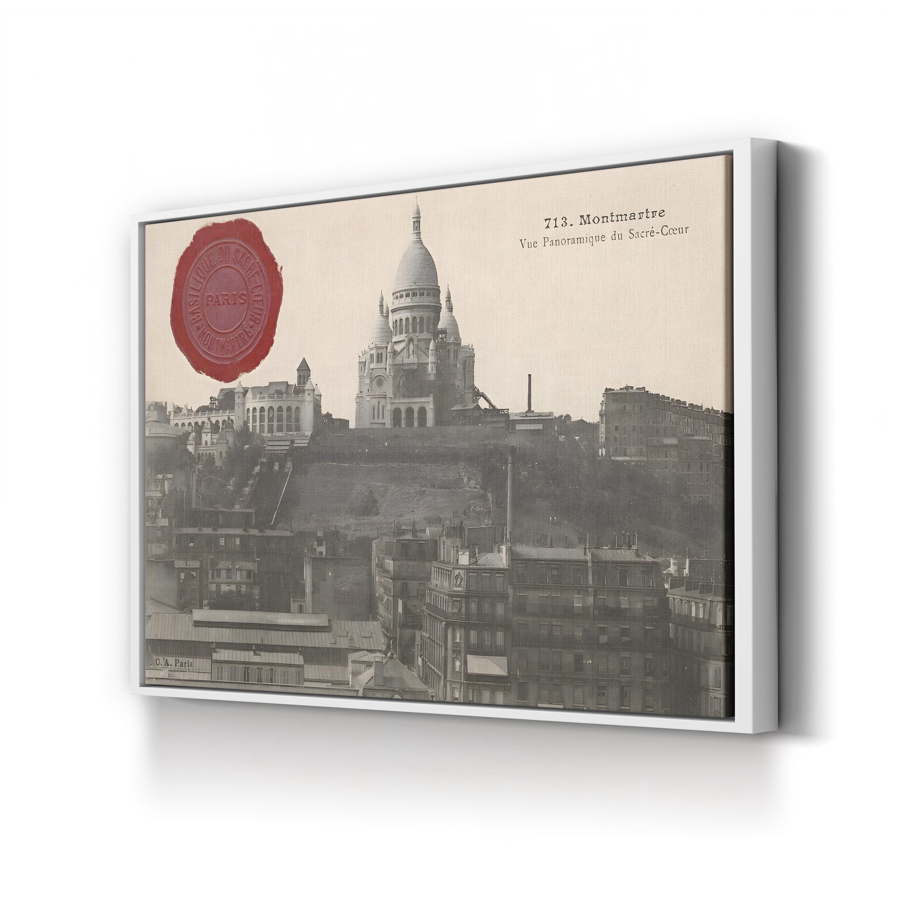 Montmartre & Sacré-Cœur, Paris – Vintage Photography Wall Art | Historic Cityscape Canvas Print