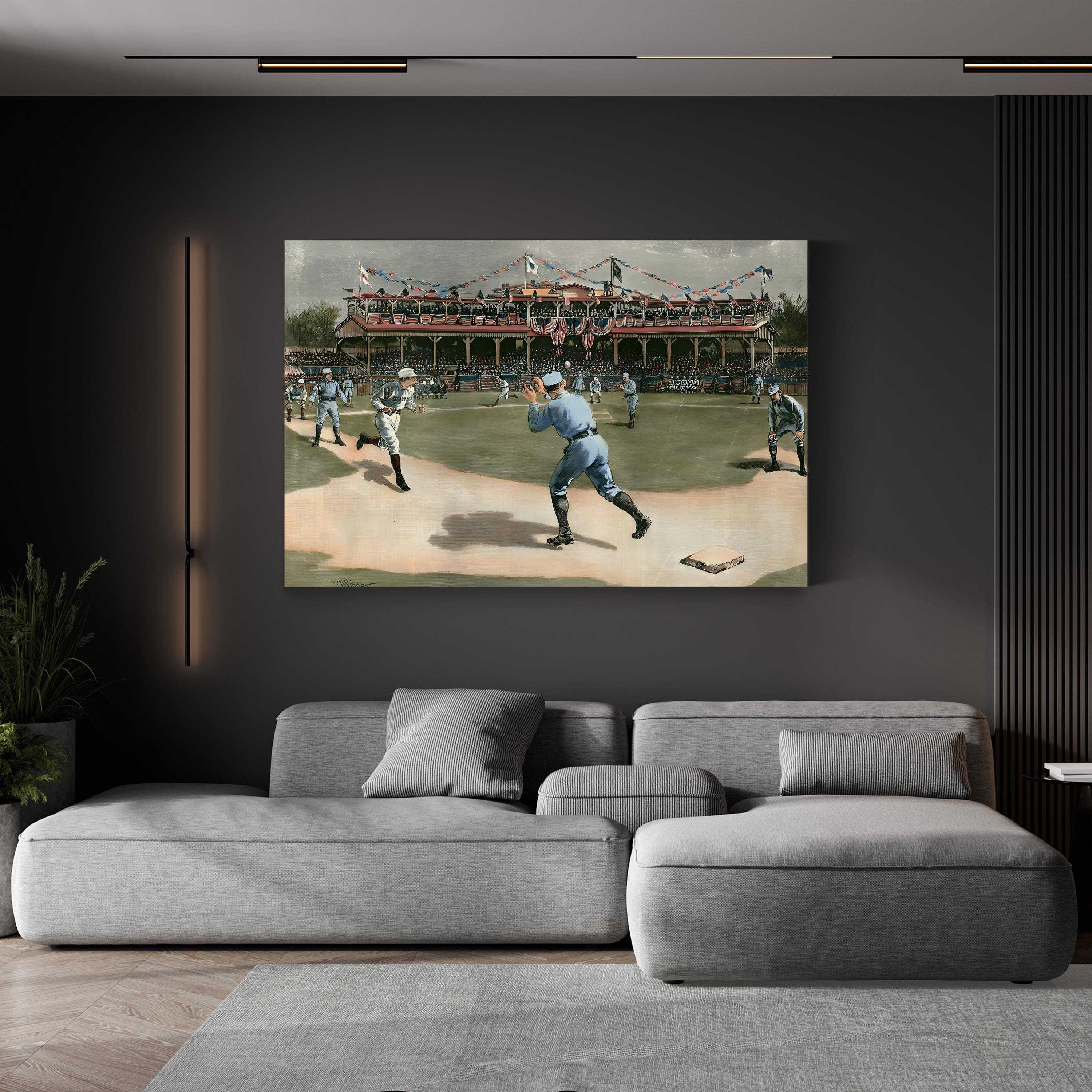 National League Baseball Game, 1886 canvas print, Gallery Canvas unframed