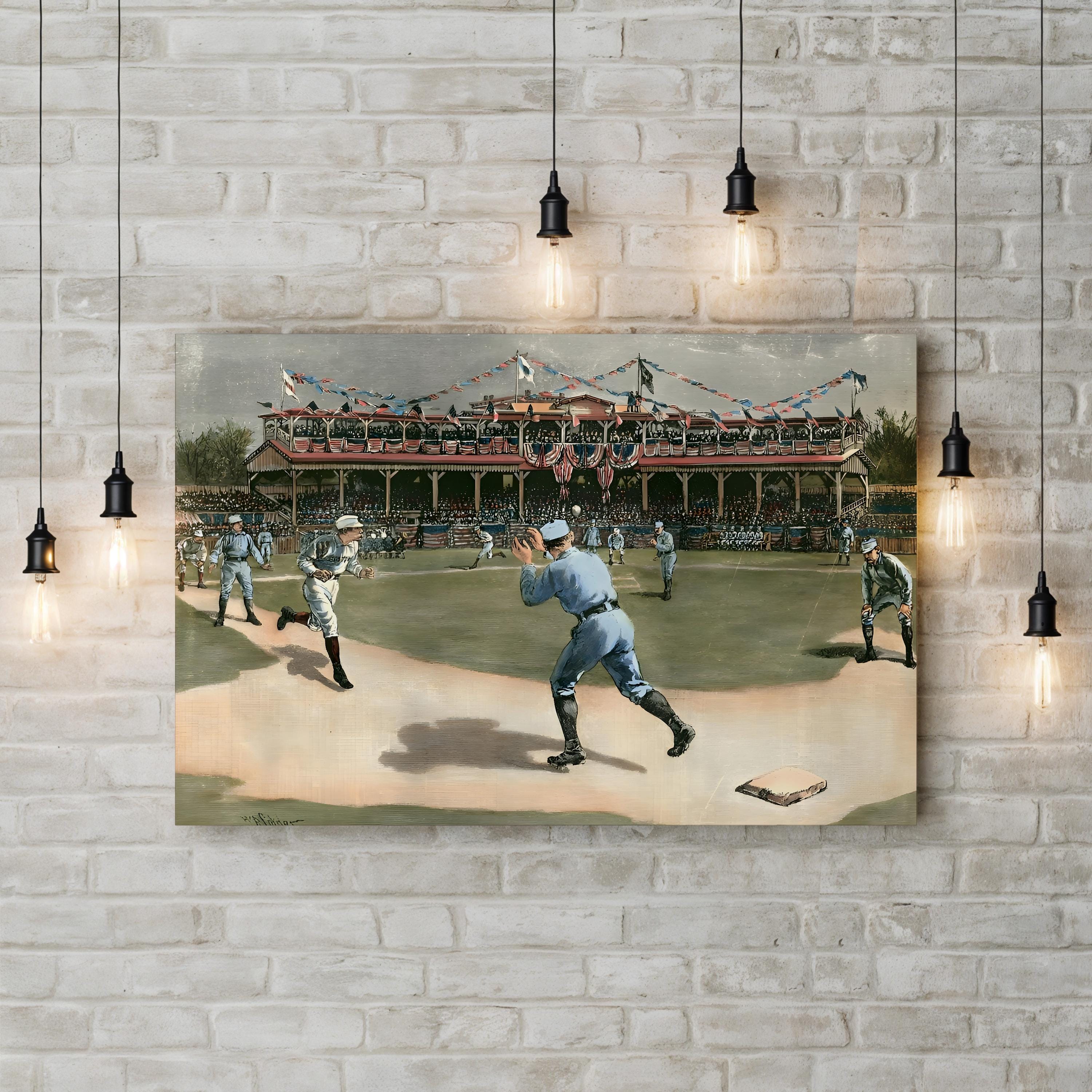 National League Baseball Game, 1886 – Period Illustration Wall Art | Vintage Sports Canvas Print