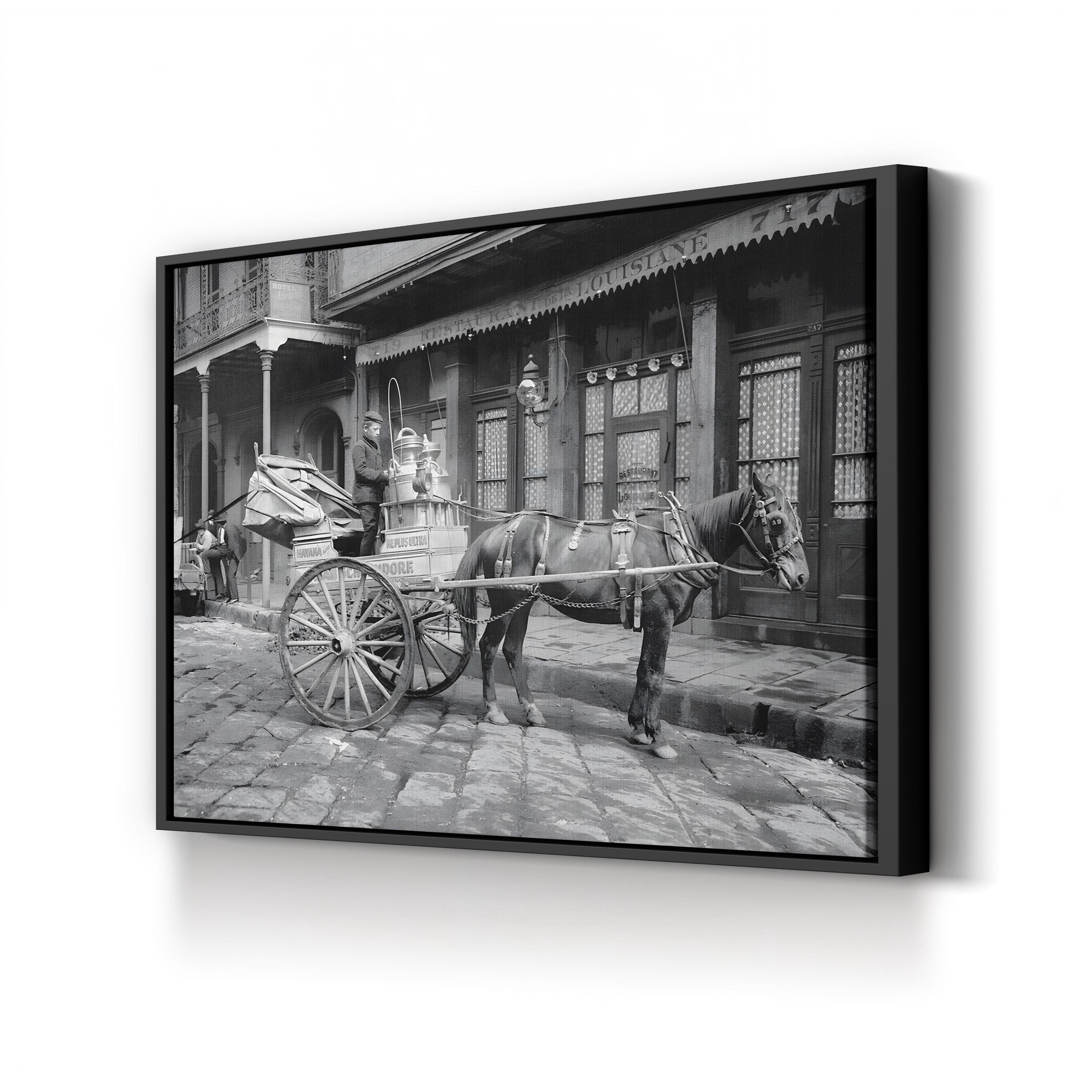 New Orleans Milk Cart, 1903 – Vintage Photography Wall Art | Street Scene Canvas Print