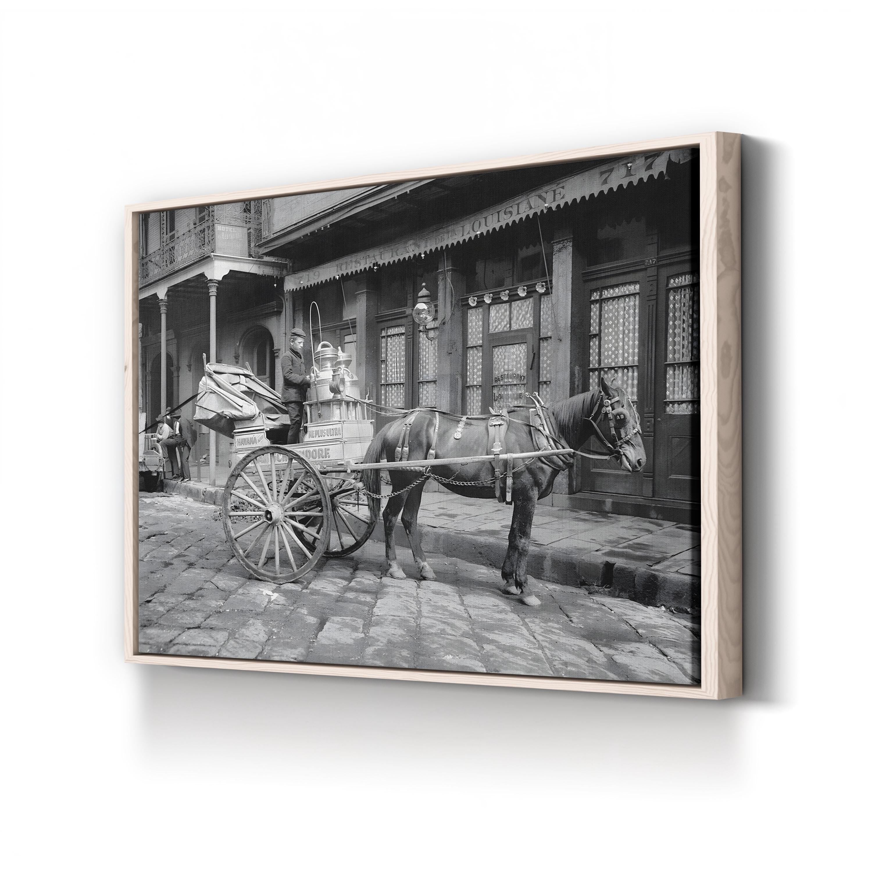 New Orleans Milk Cart, 1903 – Vintage Photography Wall Art | Street Scene Canvas Print