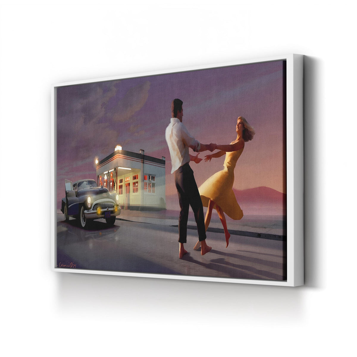 Night Dance by Chris Consani canvas print in White Framed Canvas