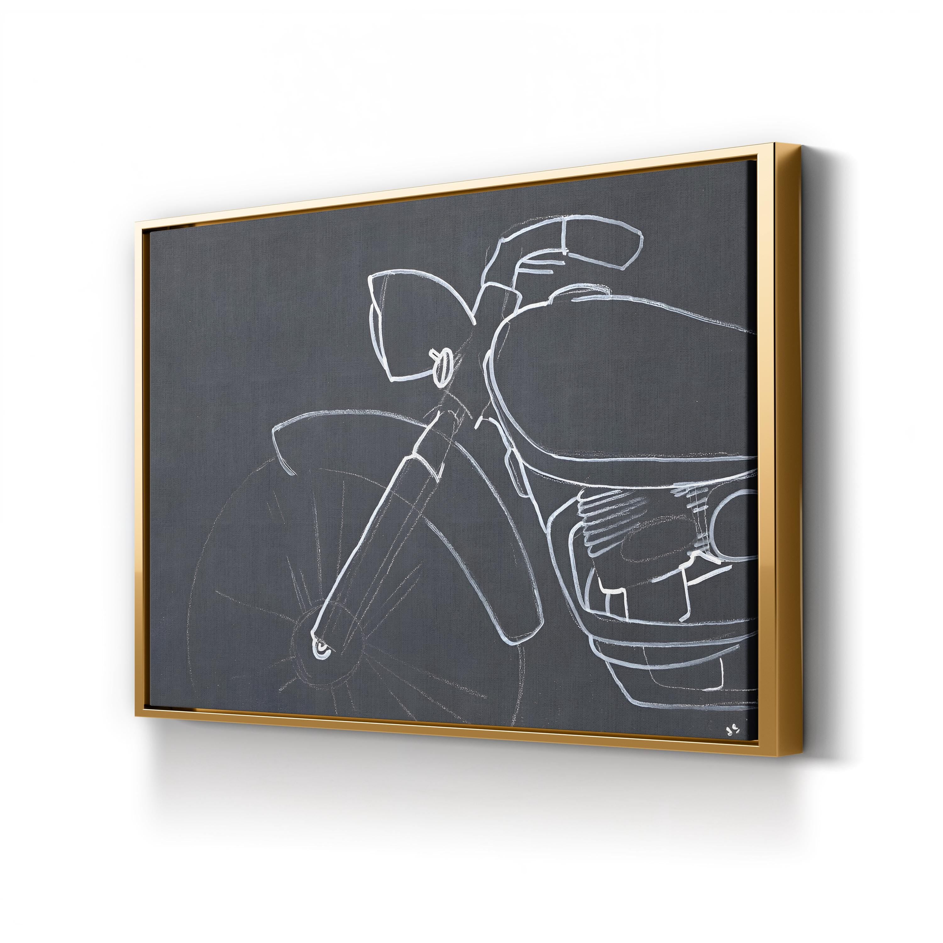 Odds and Ends V Motorcycle Line Art – Joshua Schicker Wall Art | Minimalist Canvas Print