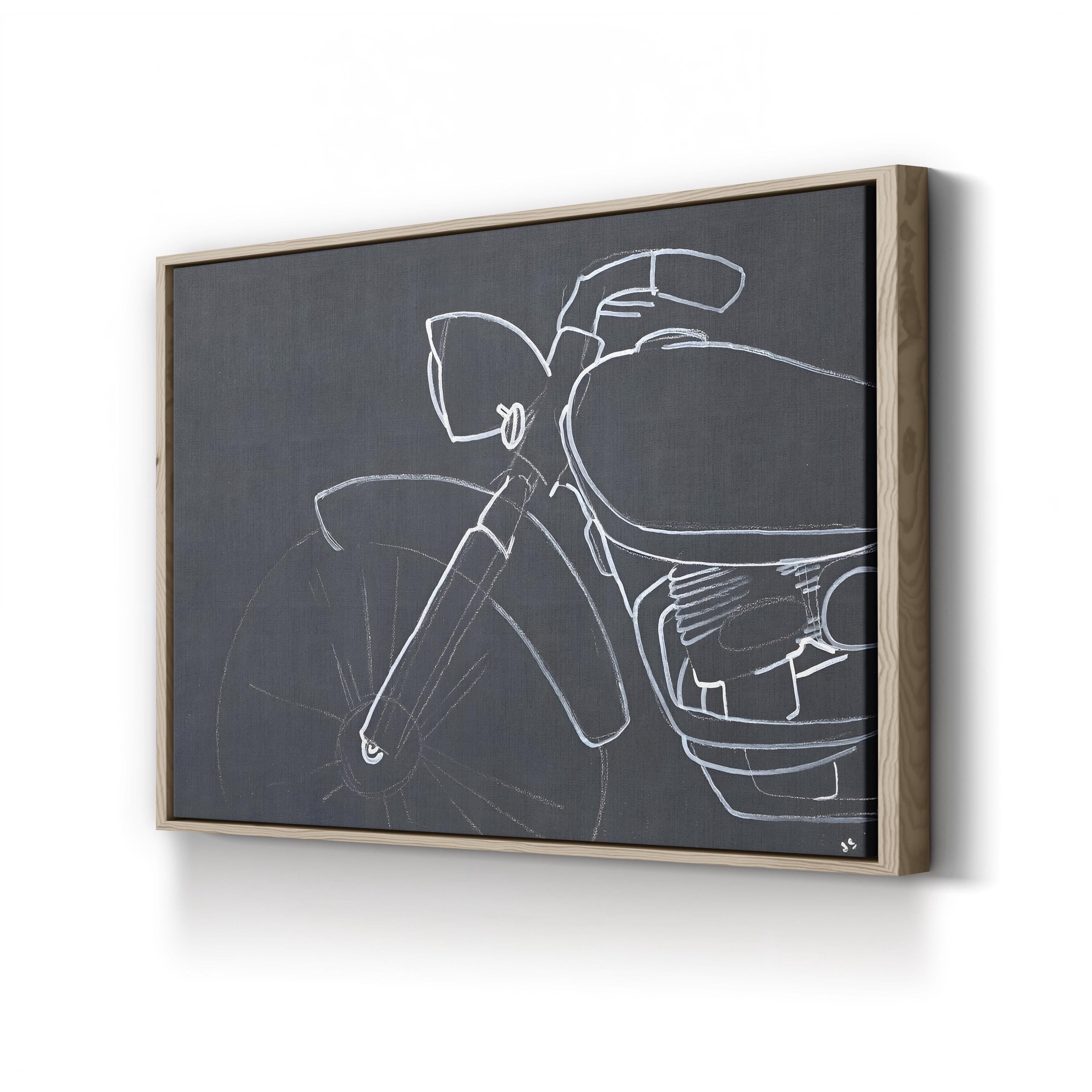 Odds and Ends V Motorcycle Line Art – Joshua Schicker Wall Art | Minimalist Canvas Print