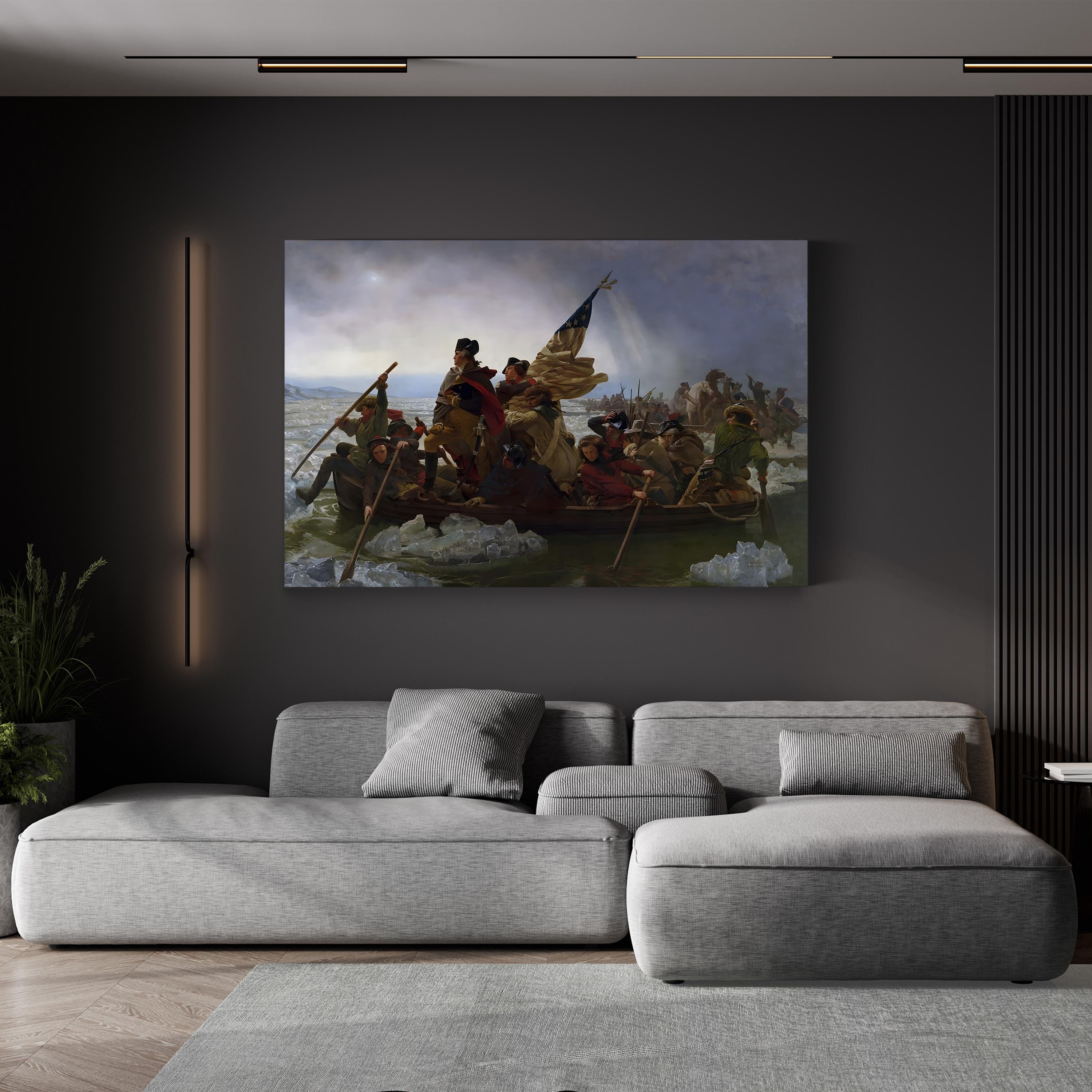 George Washington Crossing the Delaware Canvas Print – American Revolutionary War History Art