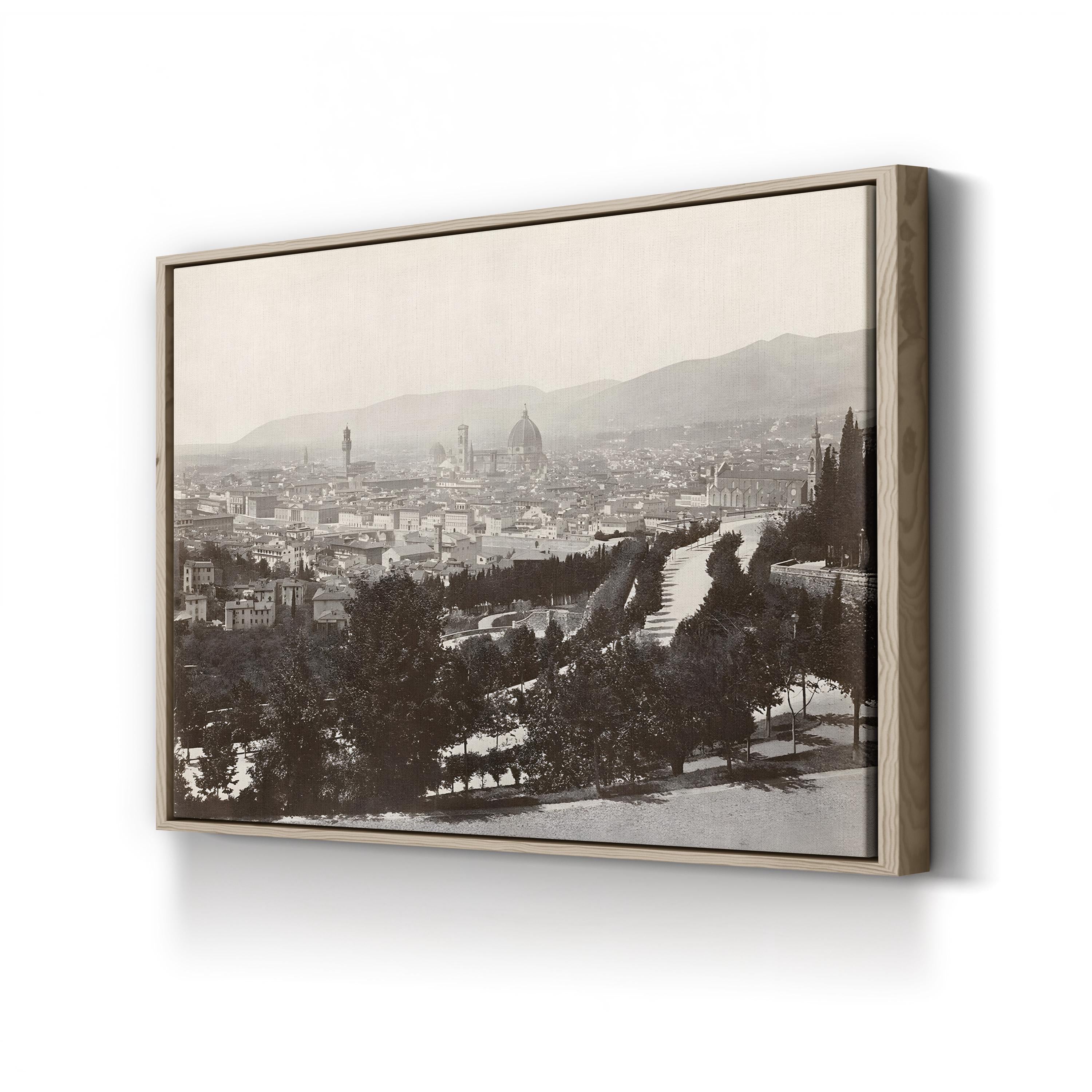 Panorama of the Viale dei Colli, Florence Vintage Cityscape Wall Art Canvas Print