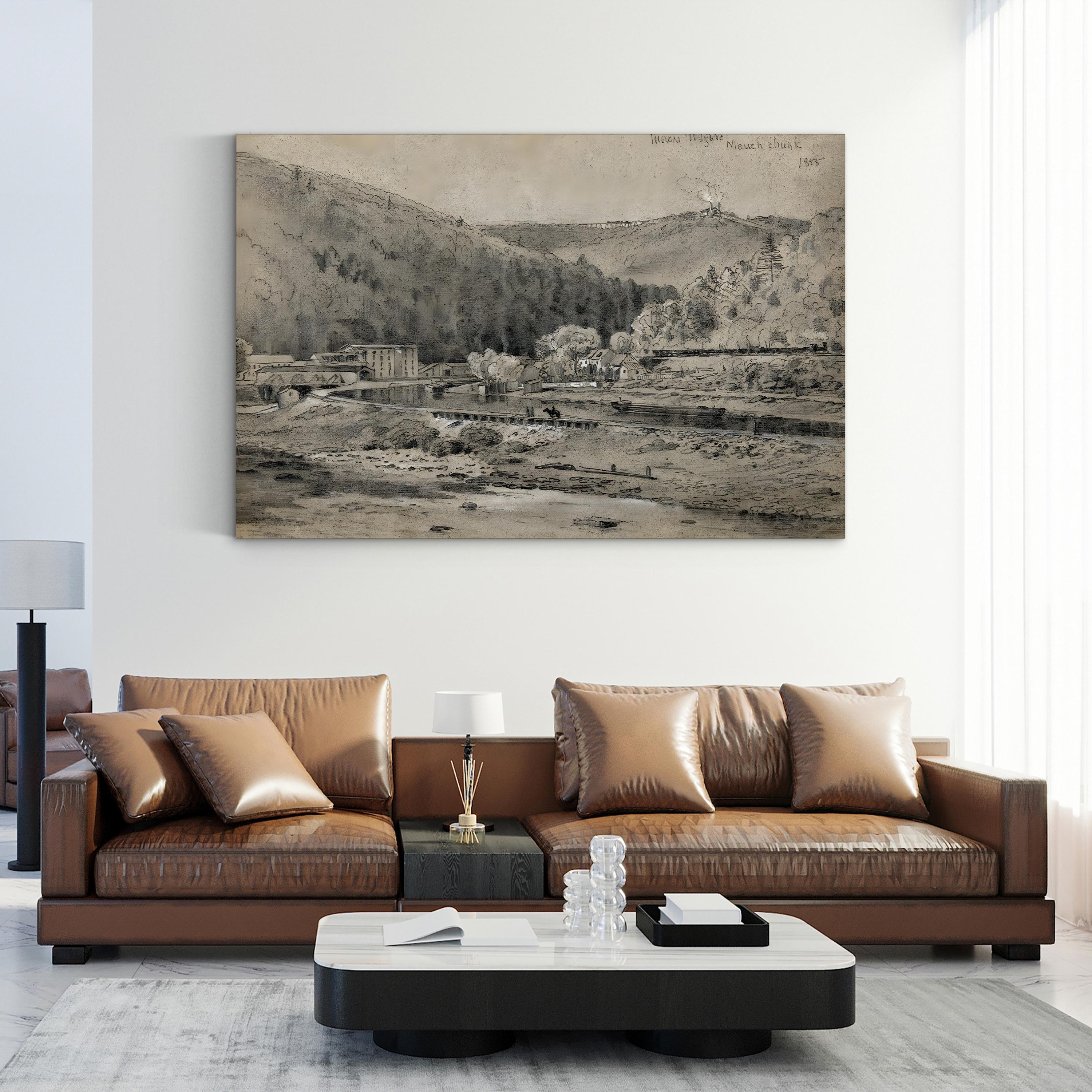 Mauch Chunk, Mount Pisgah – Period Illustration Wall Art | Historic Pennsylvania Canvas Print