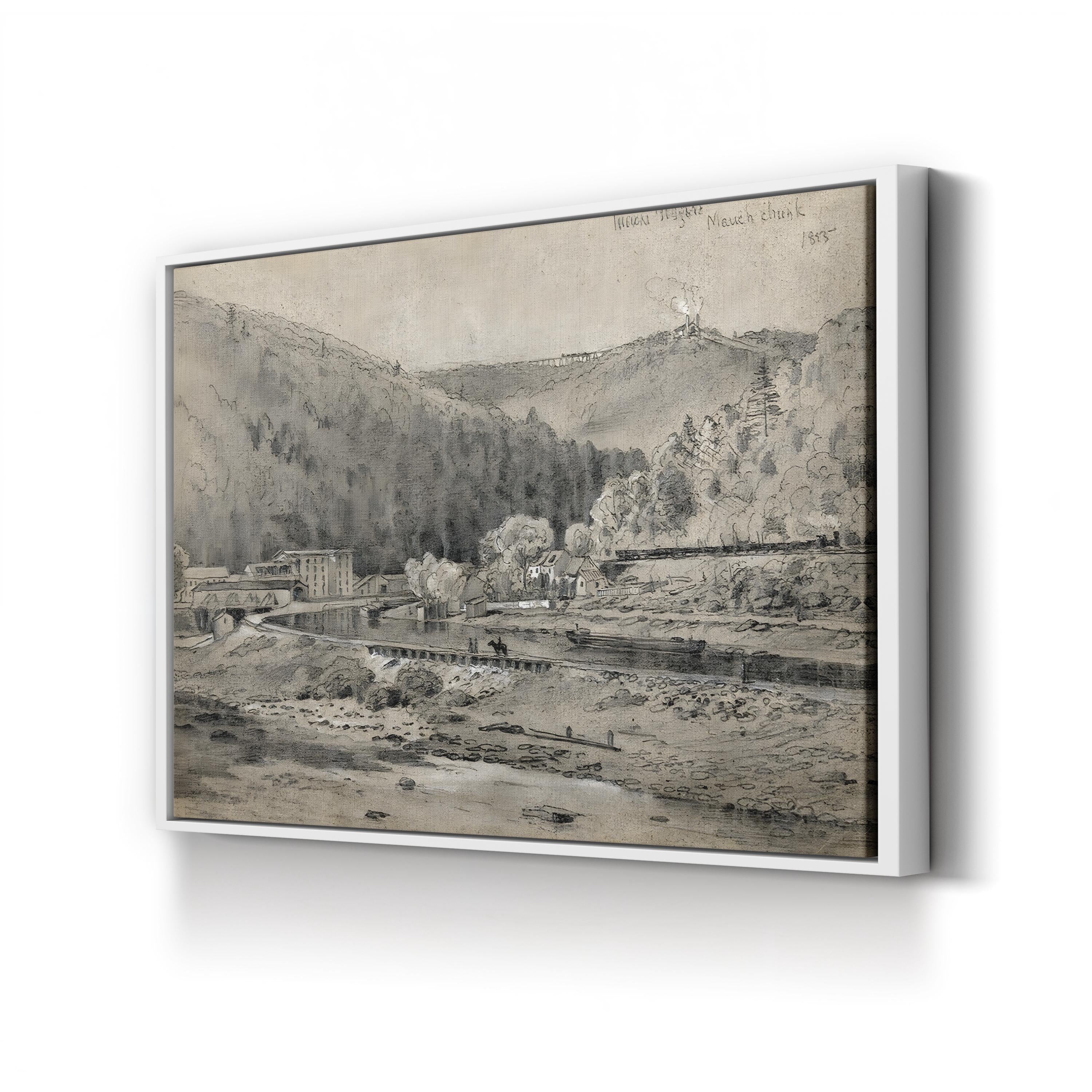 Mauch Chunk, Mount Pisgah – Period Illustration Wall Art | Historic Pennsylvania Canvas Print