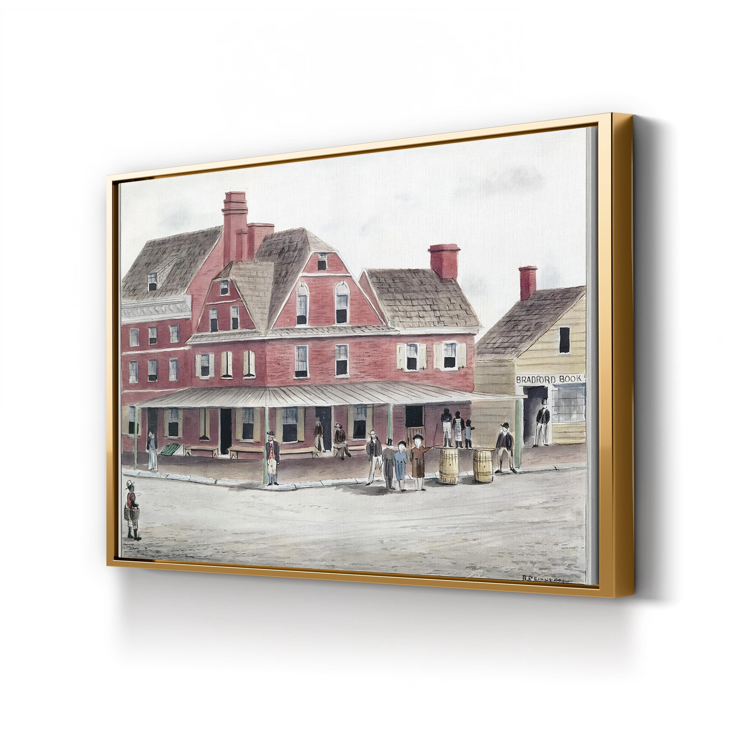 Philadelphia, 1770 – London Coffee House Historic Watercolor Wall Art by Benjamin Ridgeway Evans