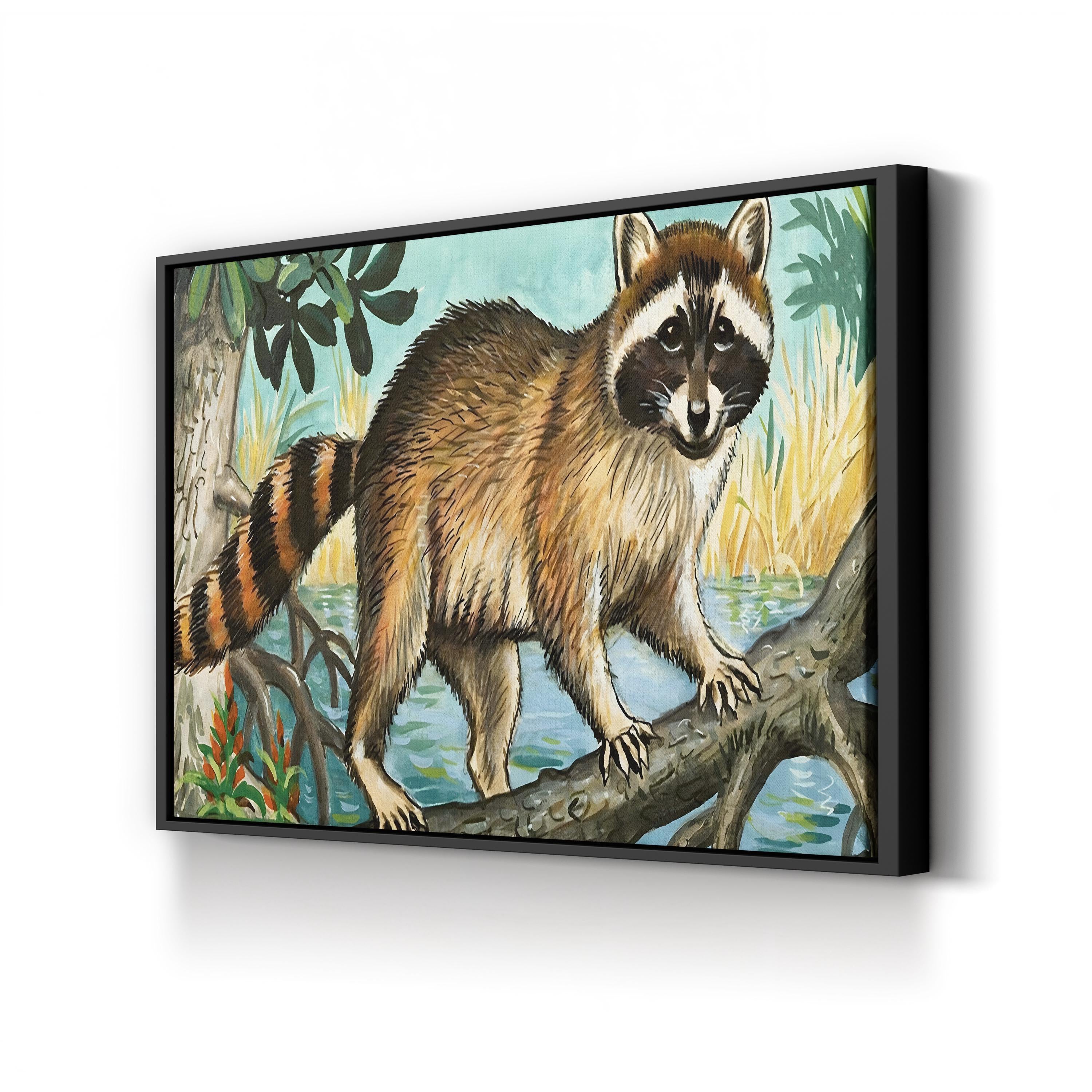 Raccoon Canvas Print | Museum Quality Wildlife Illustration Wall Art