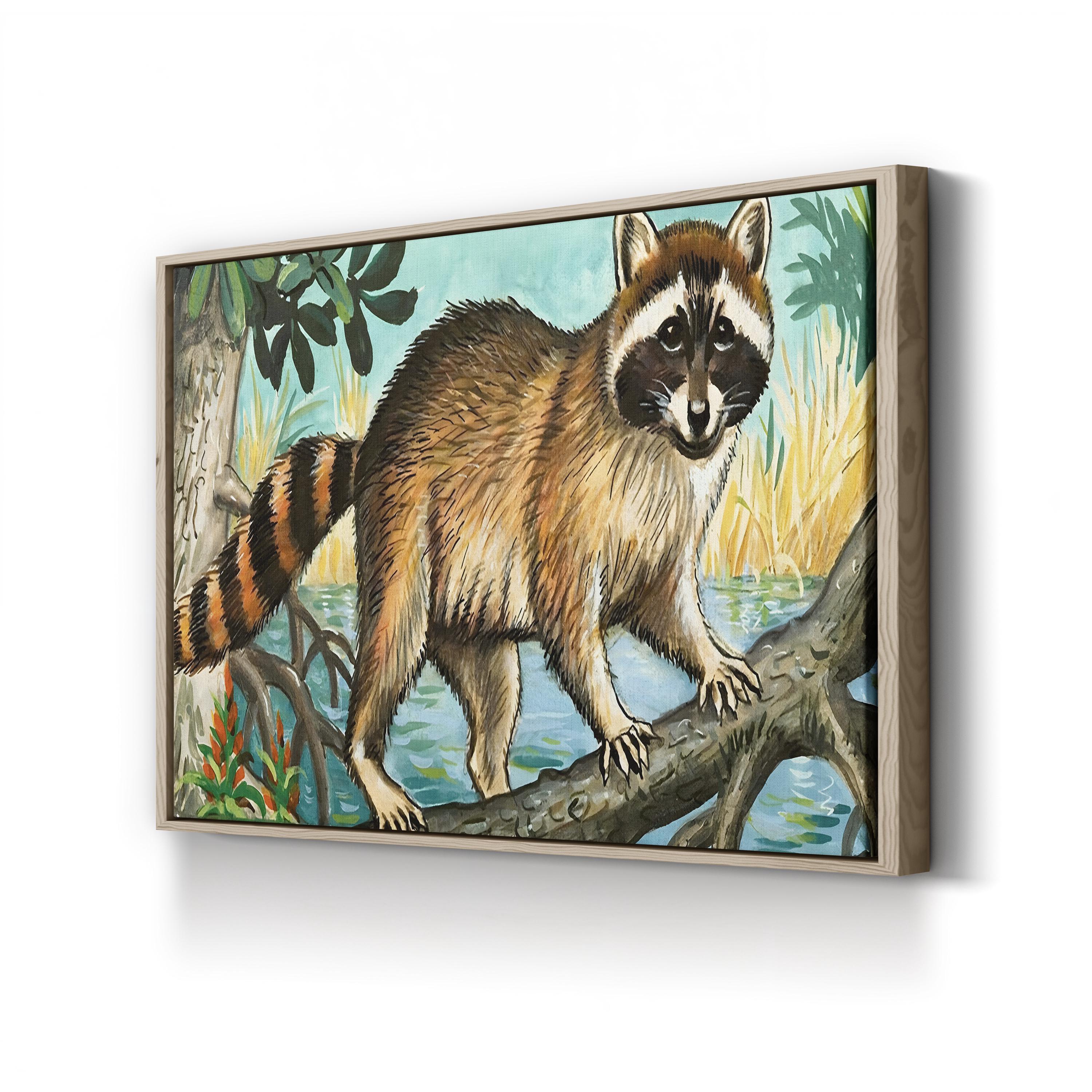 Raccoon Canvas Print | Museum Quality Wildlife Illustration Wall Art