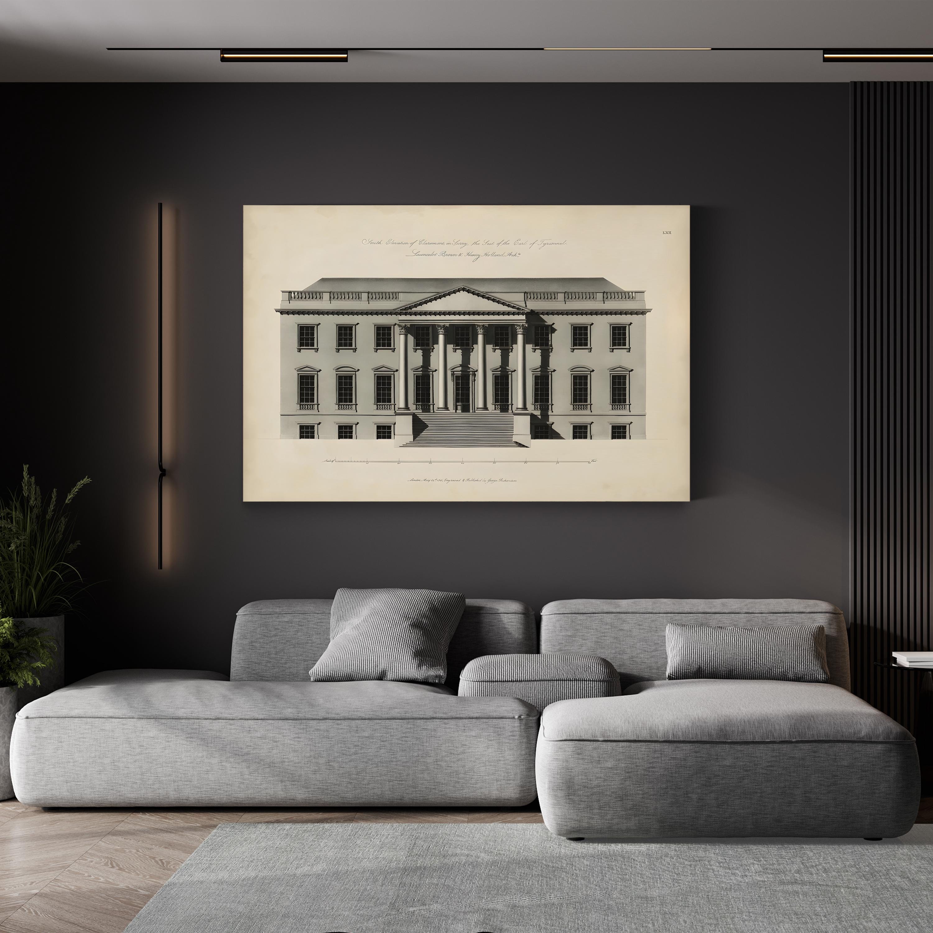 Richardson Architecture Print: Elegant Black and White Vintage Wall Art