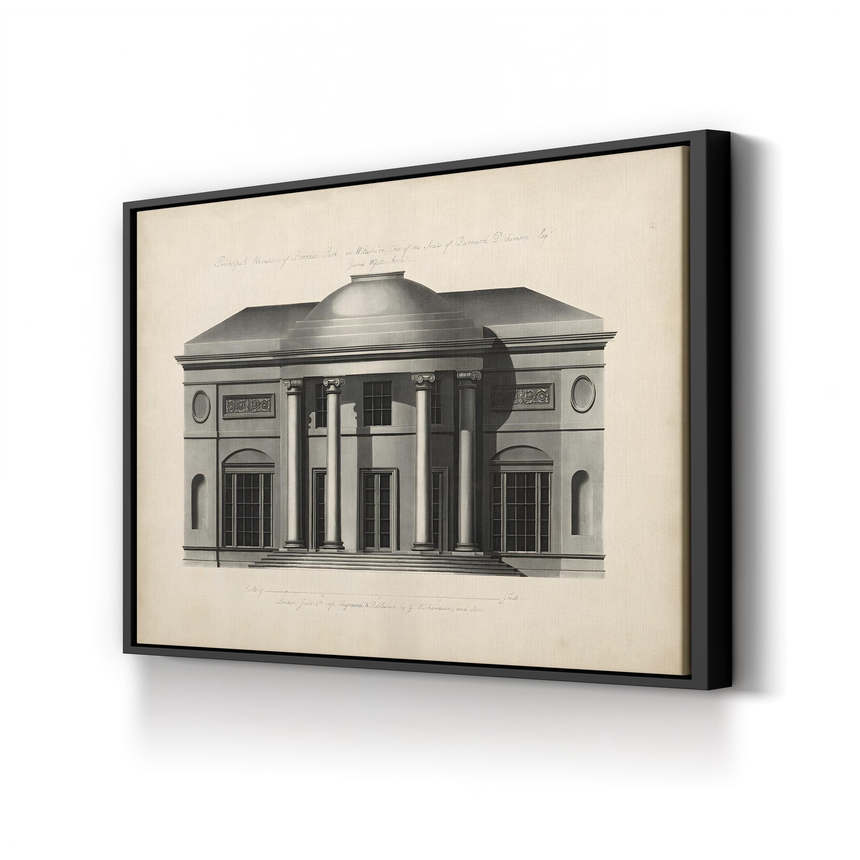 Richardson Architecture III Wall Art by George Richardson – Vintage Black & White Architectural Canvas