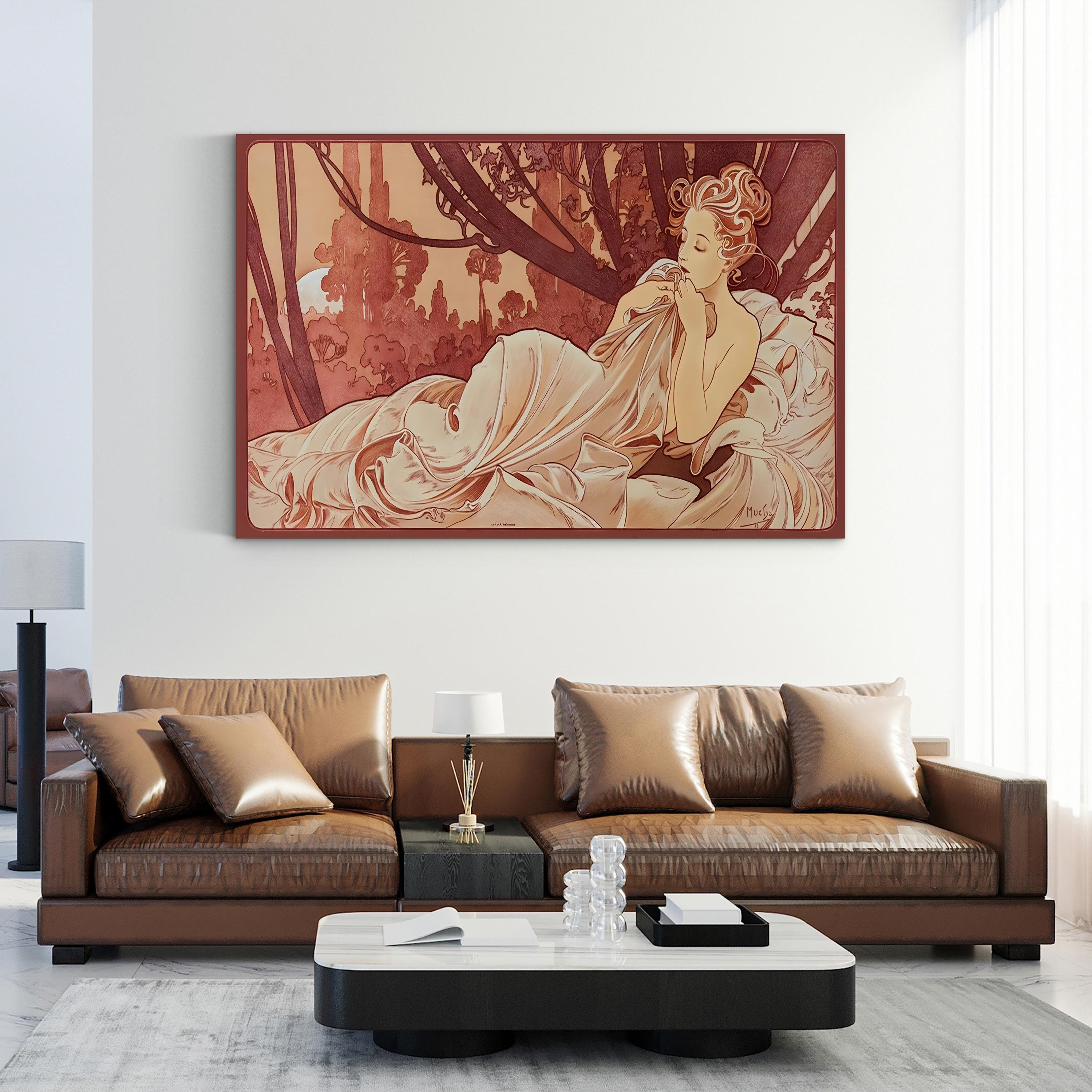 Sepia Mucha Wall Art by Vintage Apple Collection – Classical Figurative Illustration