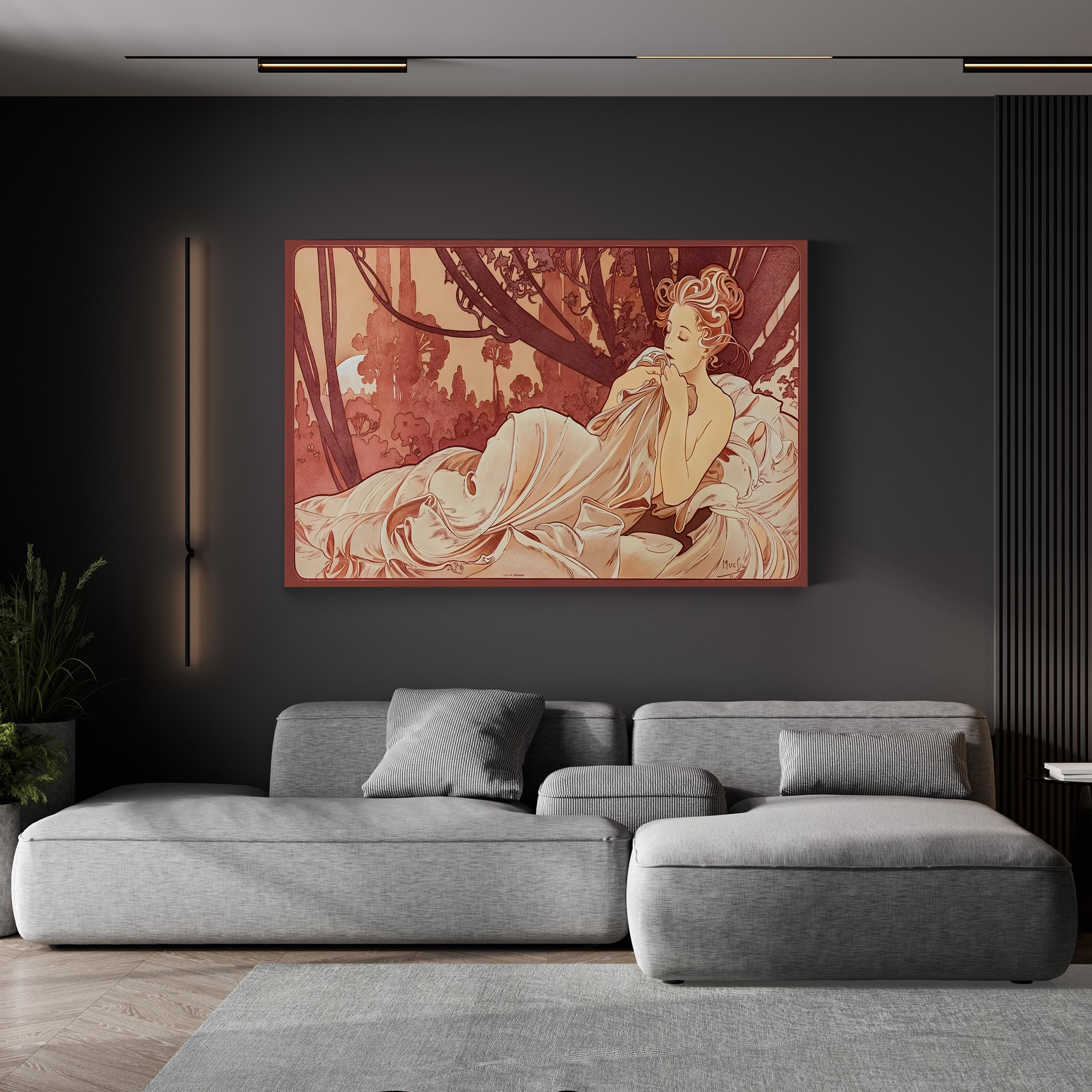 Sepia Mucha Wall Art by Vintage Apple Collection – Classical Figurative Illustration