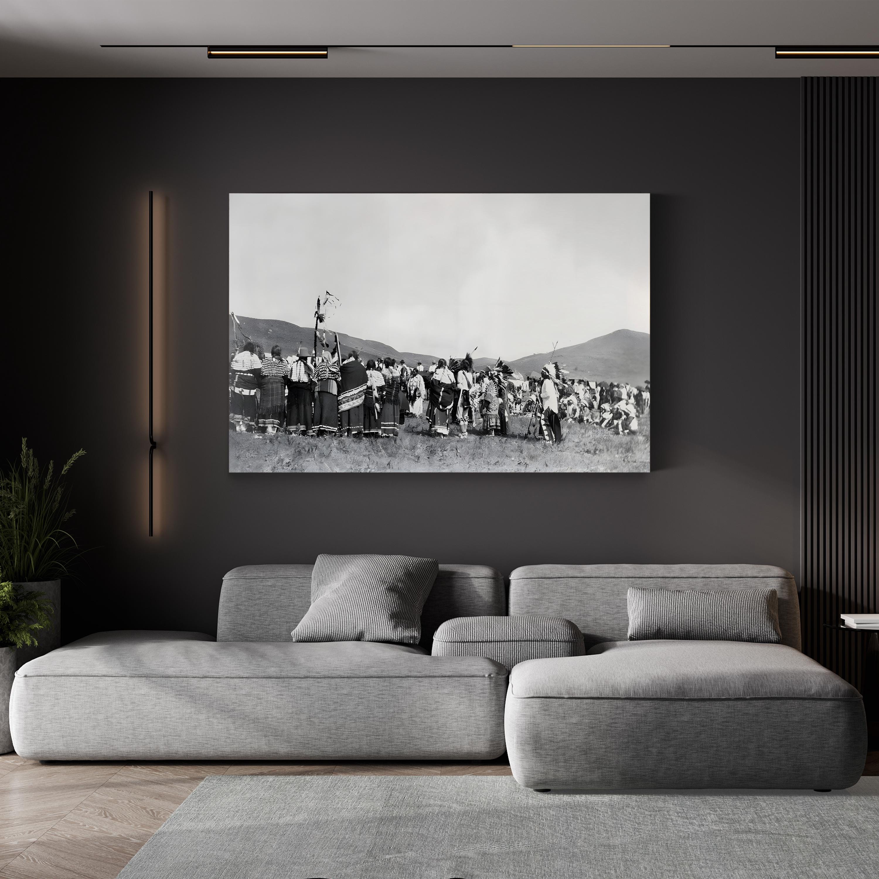 Sioux Grass Dance 1913 Vintage Photograph Canvas Print – Native American Cultural History Wall Art
