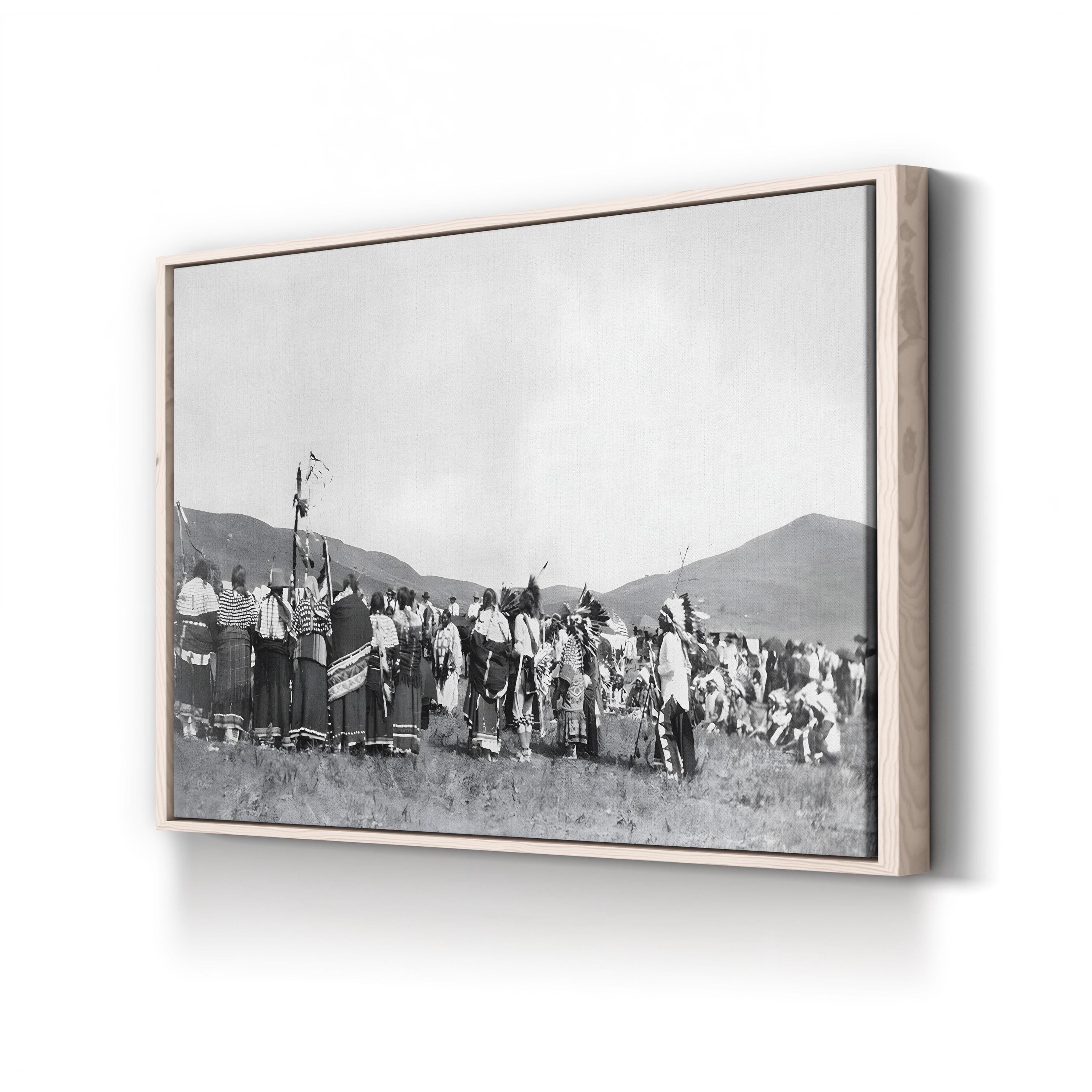 Sioux Grass Dance 1913 Vintage Photograph Canvas Print – Native American Cultural History Wall Art