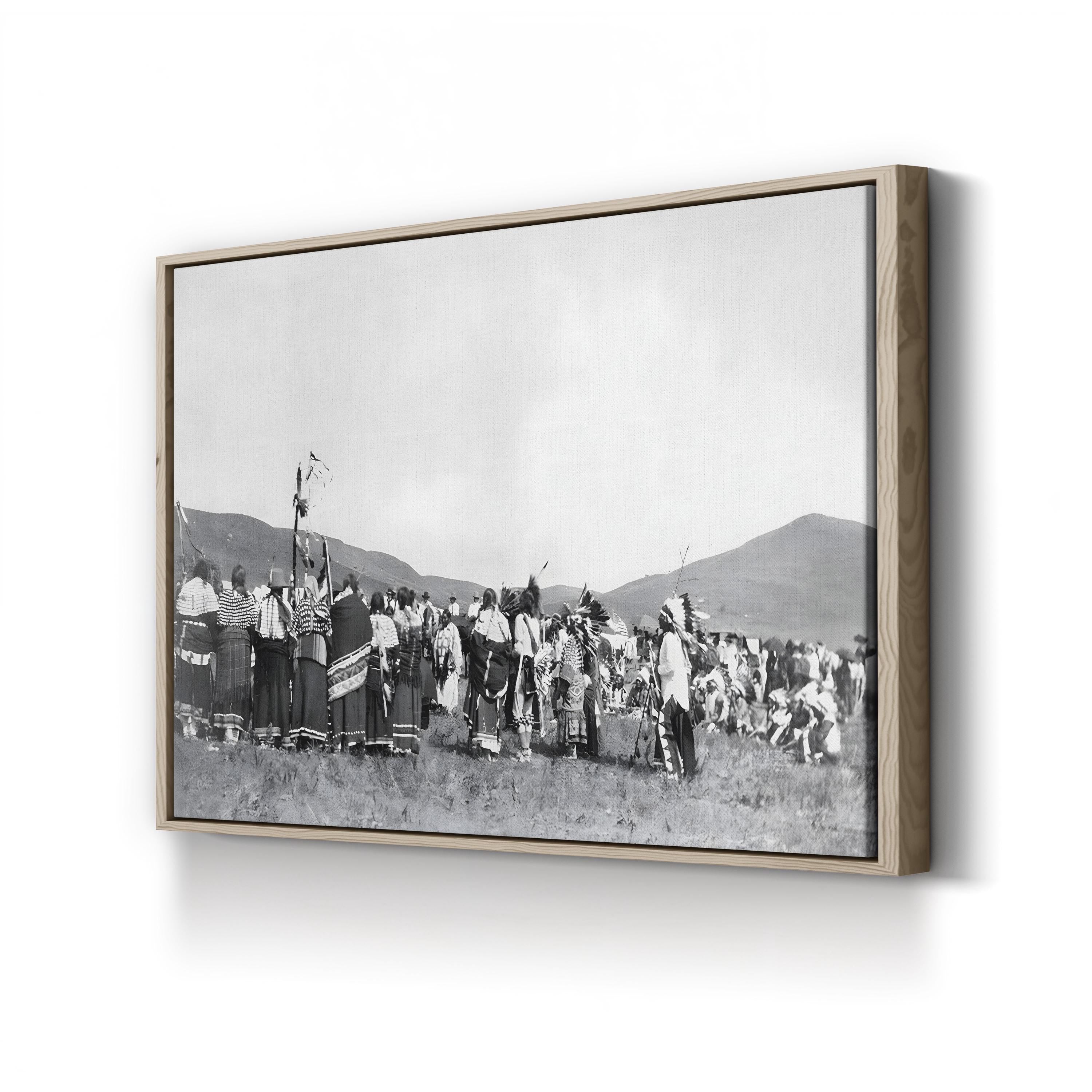Sioux Grass Dance 1913 Vintage Photograph Canvas Print – Native American Cultural History Wall Art