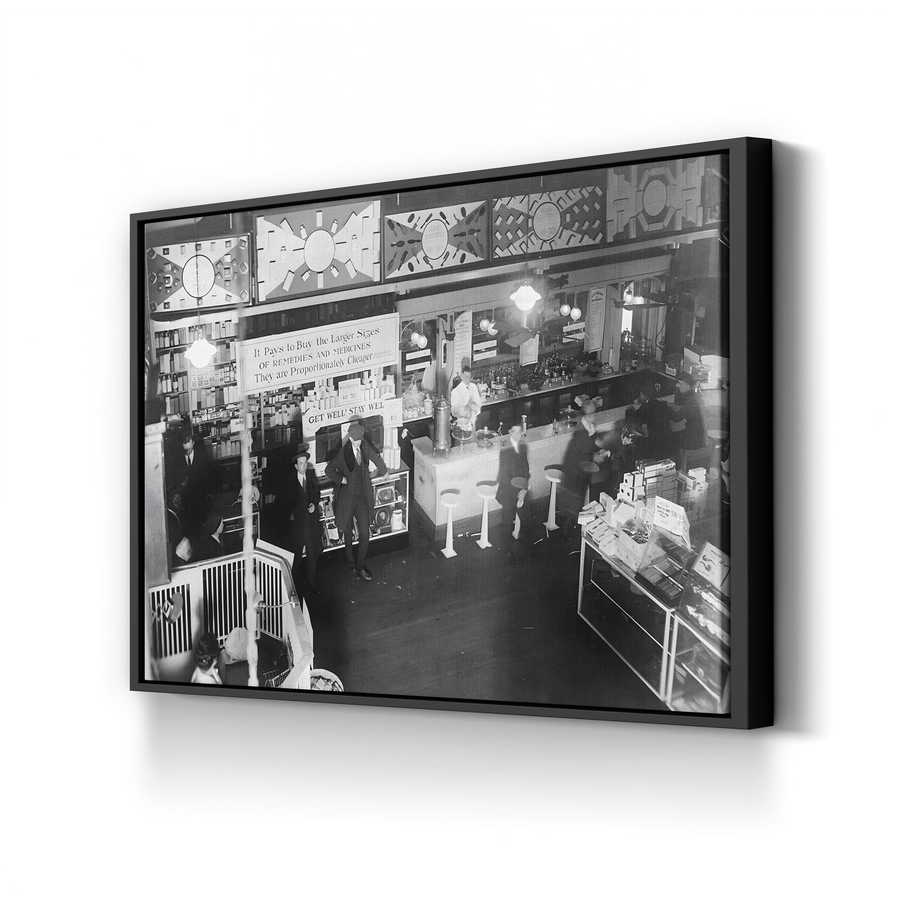 Soda Fountain, 1920 – Vintage Photography Wall Art | Americana Canvas Print