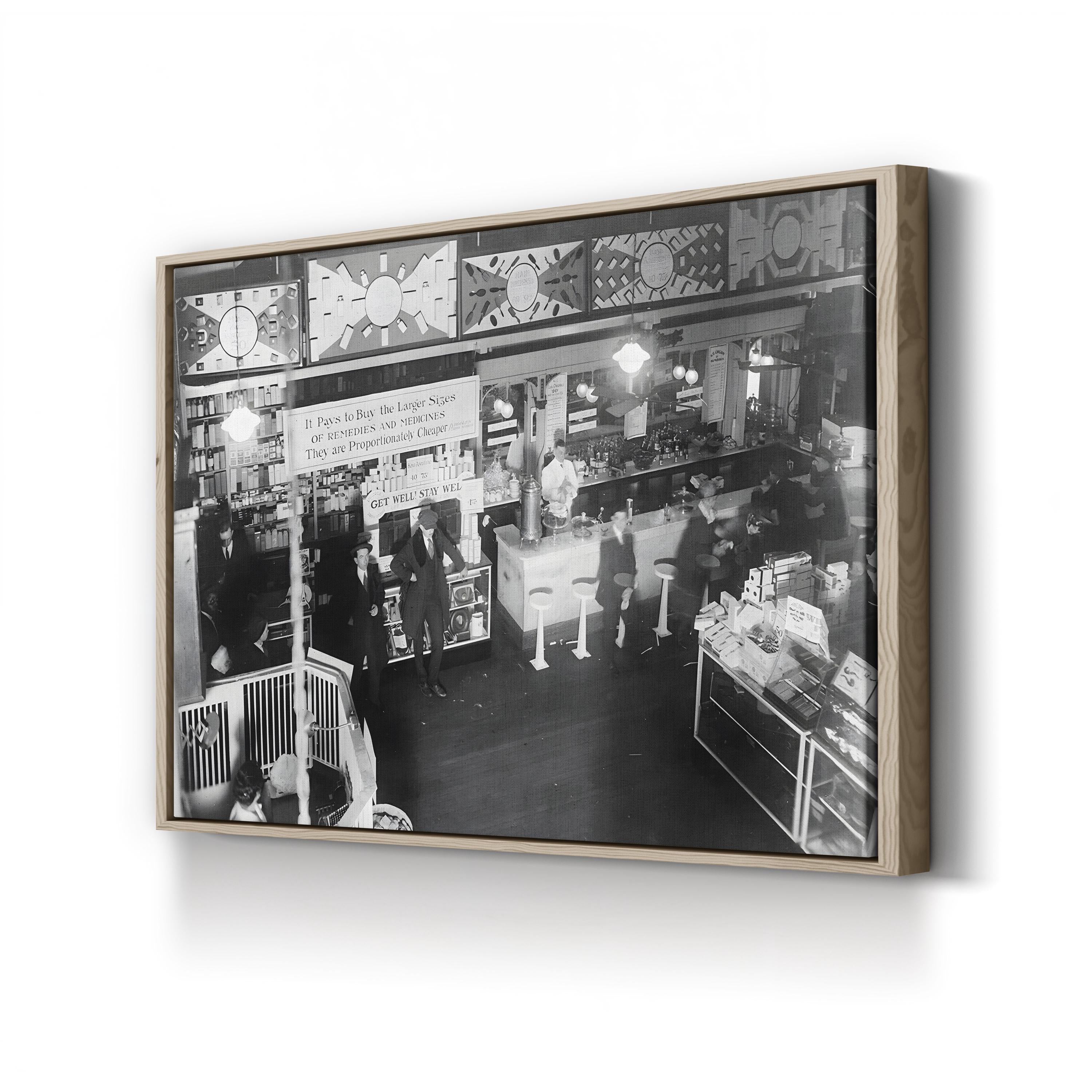 Soda Fountain, 1920 – Vintage Photography Wall Art | Americana Canvas Print