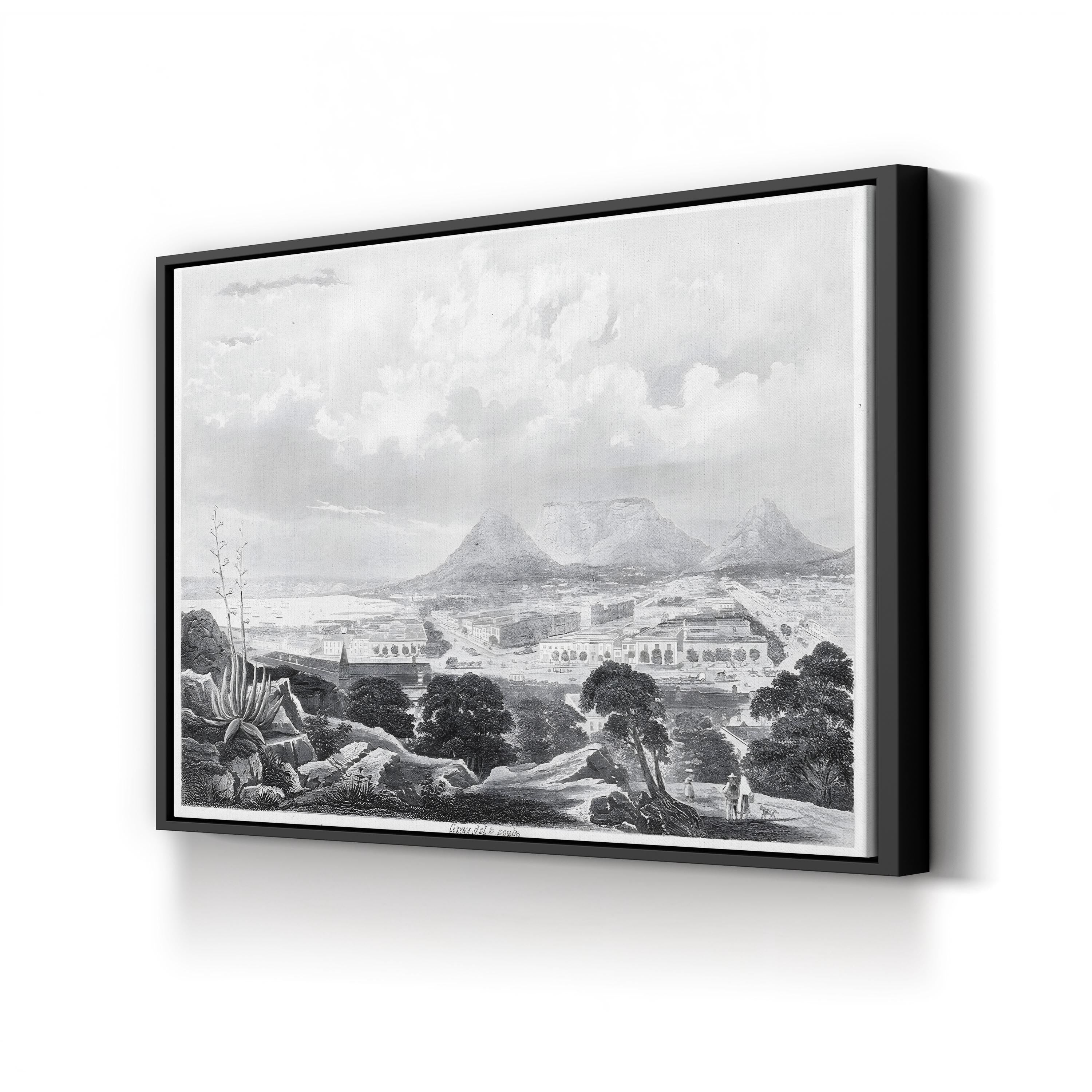 South Africa, Cape Town Wall Art – 19th Century Black and White Landscape