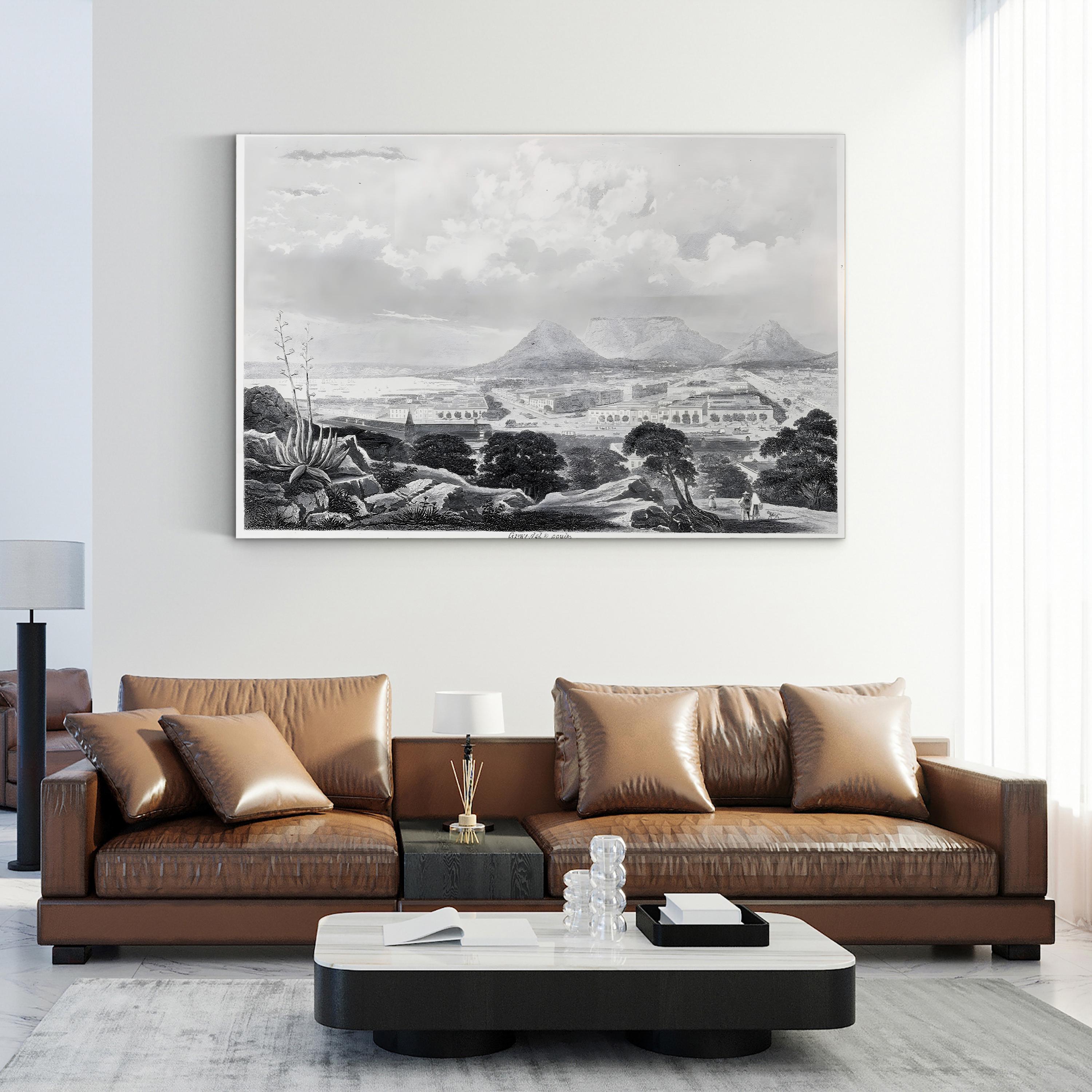 South Africa, Cape Town Wall Art – 19th Century Black and White Landscape