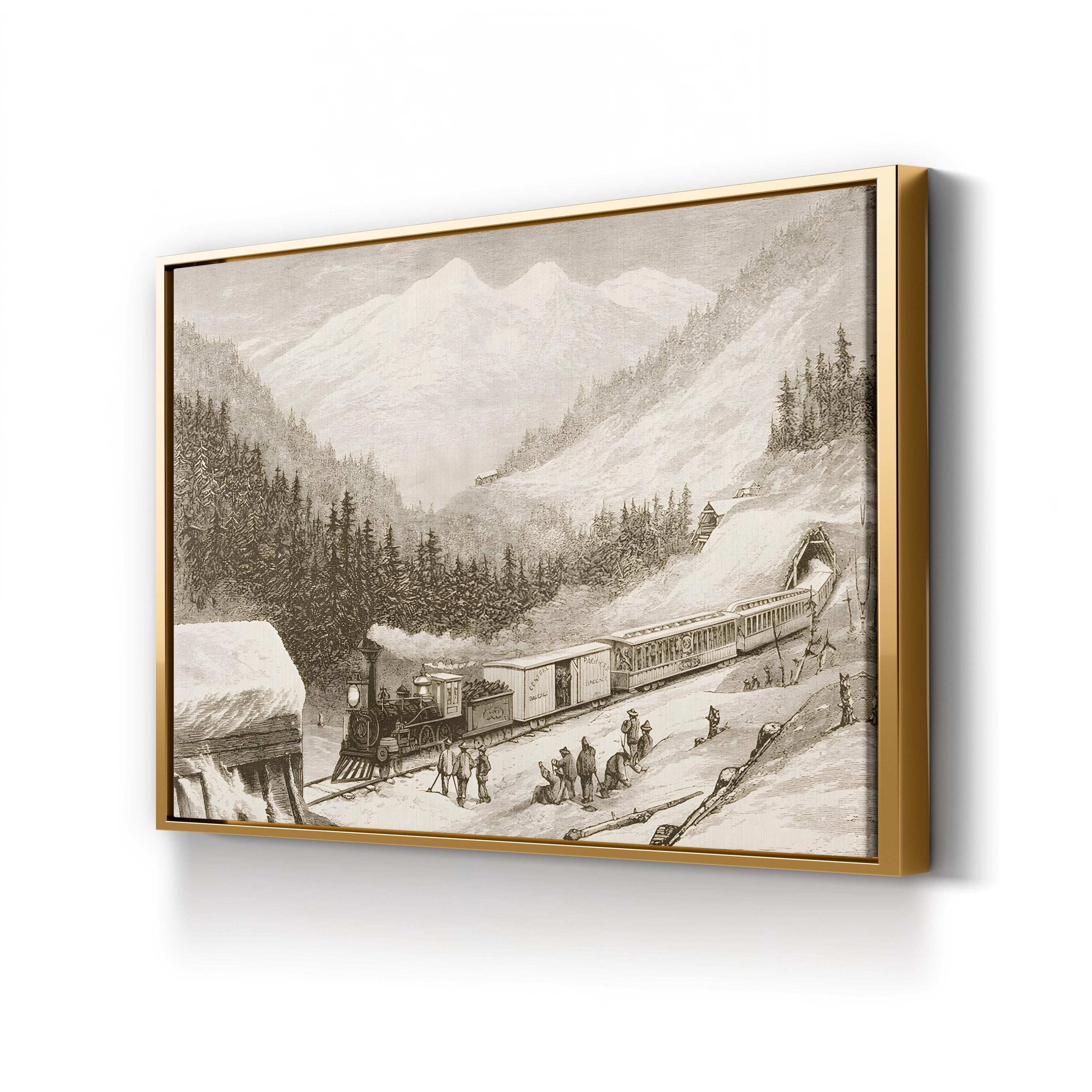 Sierra Nevada Steam Train – Period Illustration Wall Art | Vintage Railroad Canvas Print