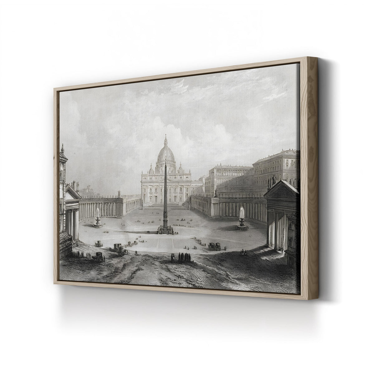 St. Peter's Basilica, Rome by Giovanni Battista Piranesi canvas print in an oak frame