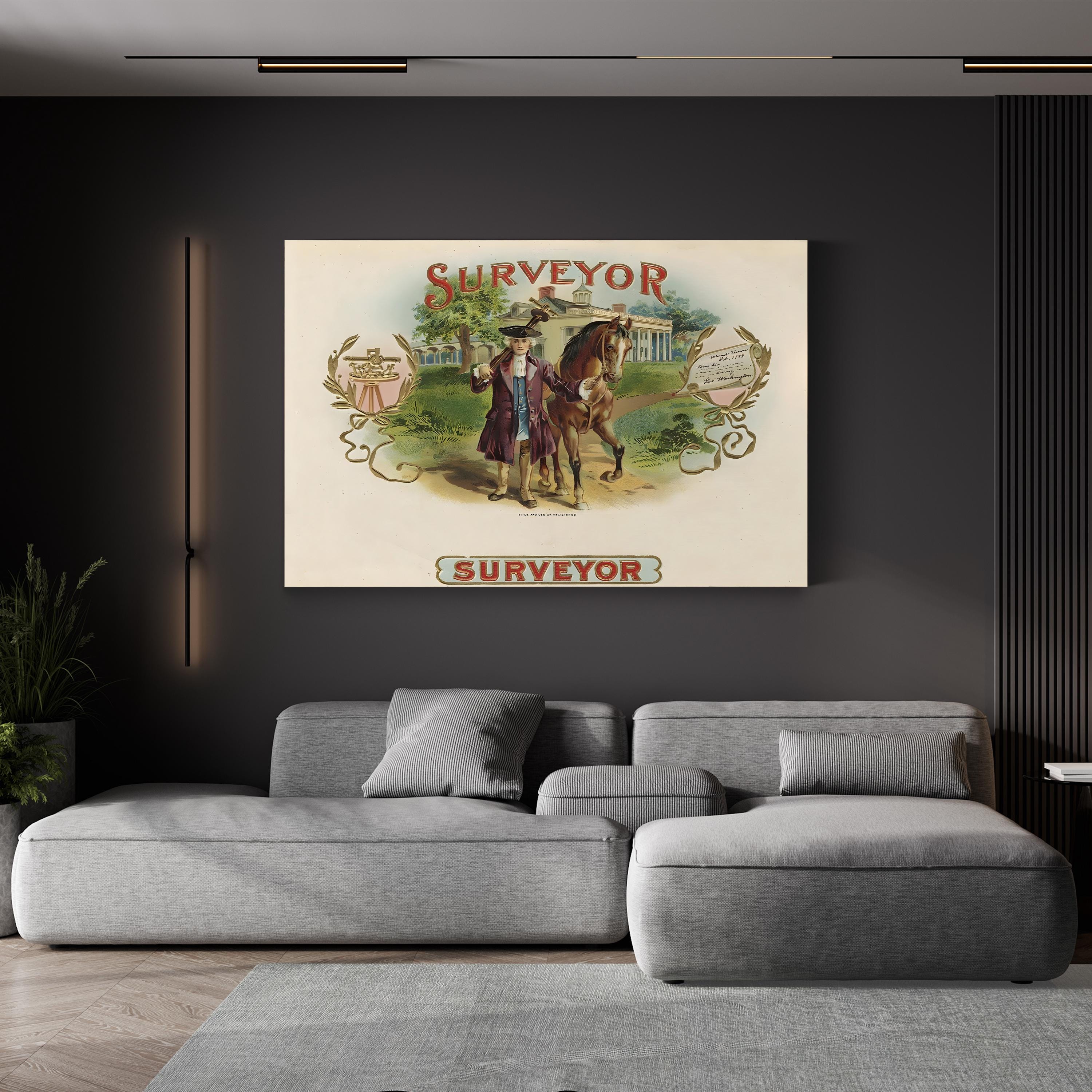 Vintage Surveyor’s Map – Period Illustration Wall Art | Historic Cartography Canvas Print