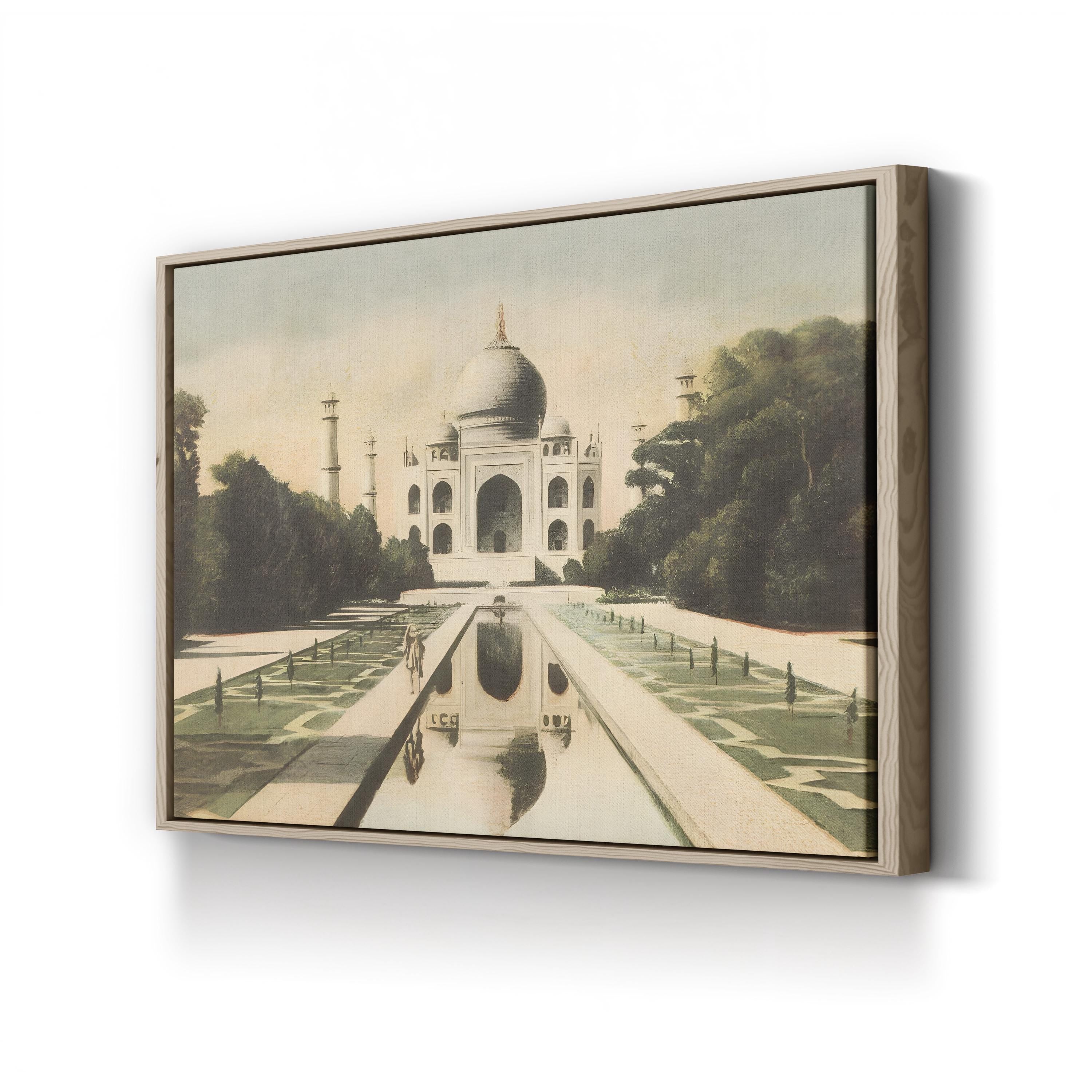 Taj Mahal Postcard I Canvas Print – Vintage India Architecture Wall Art