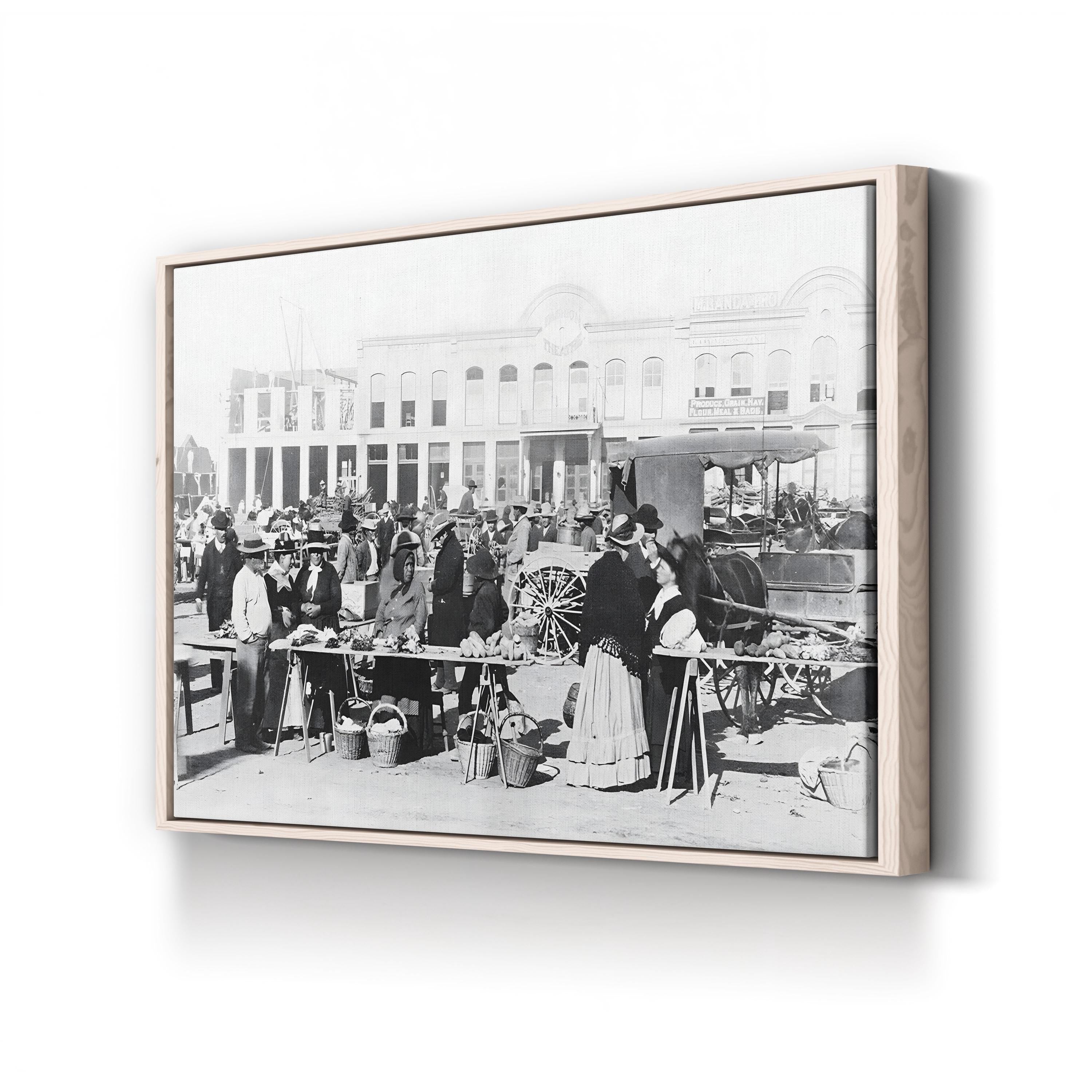 Vintage Texas Market, 1887 – Vintage Photography Wall Art | Western Town Canvas Print
