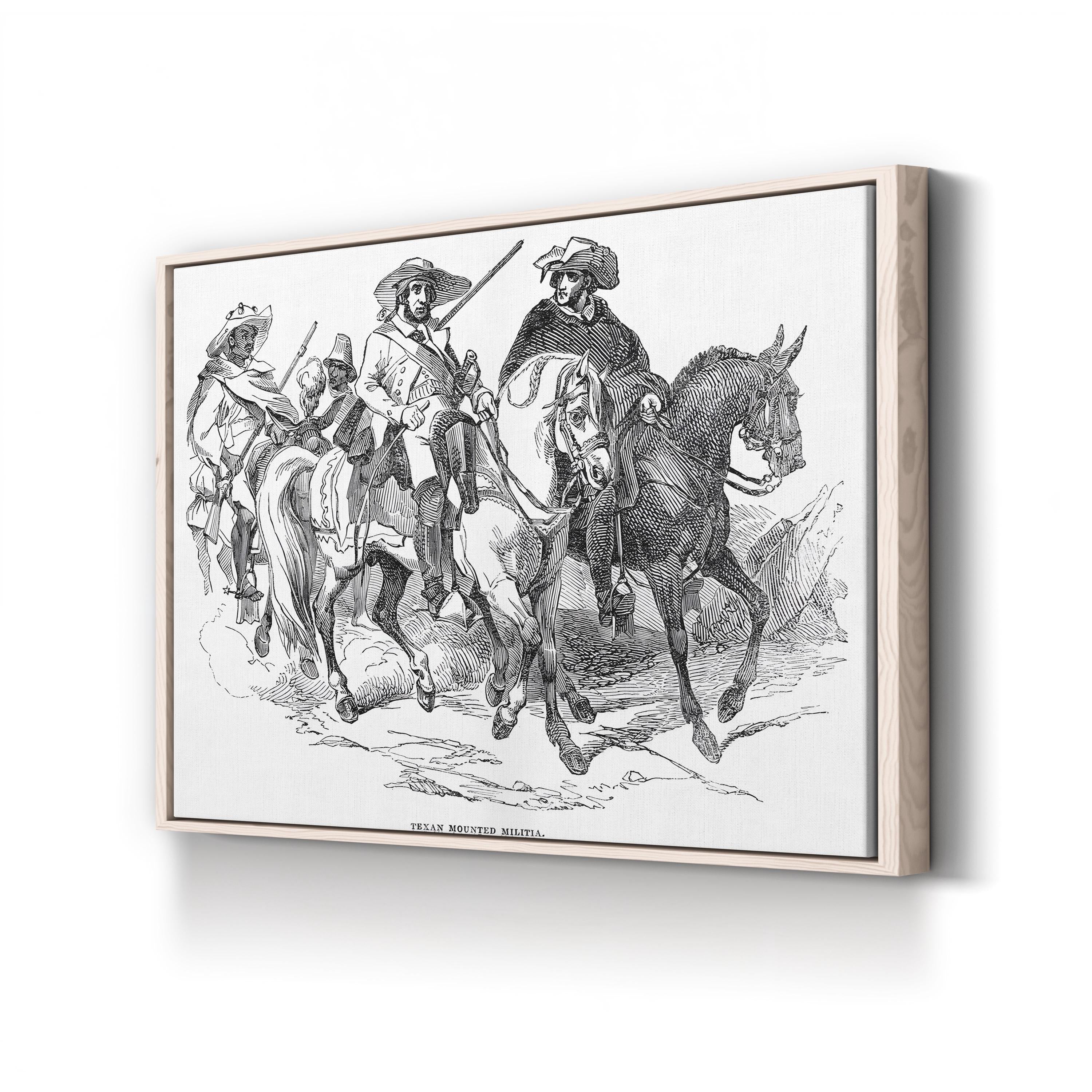 Texas Rangers 1842 Canvas Print – Vintage Western Cowboy on Horse Wall Art