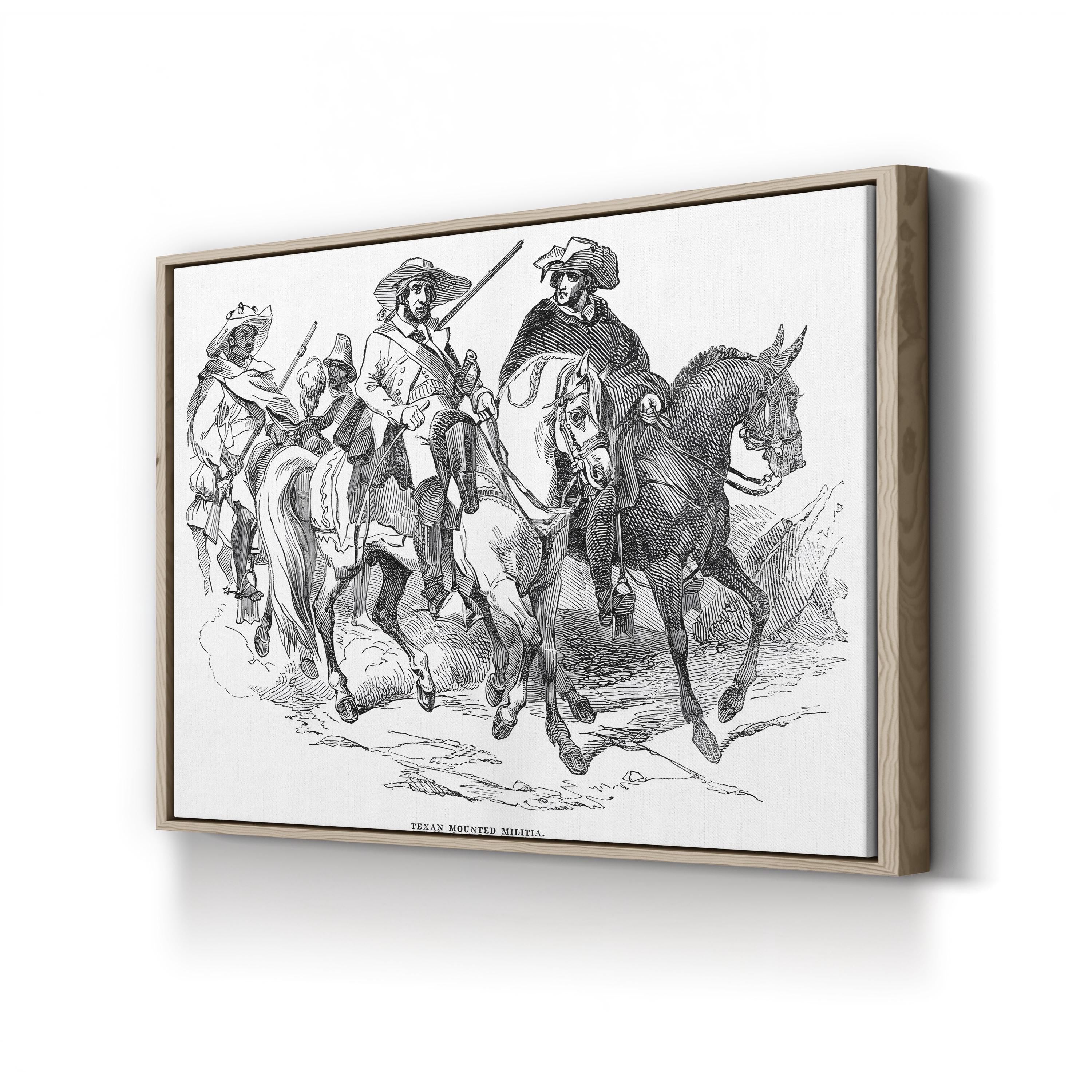 Texas Rangers 1842 Canvas Print – Vintage Western Cowboy on Horse Wall Art