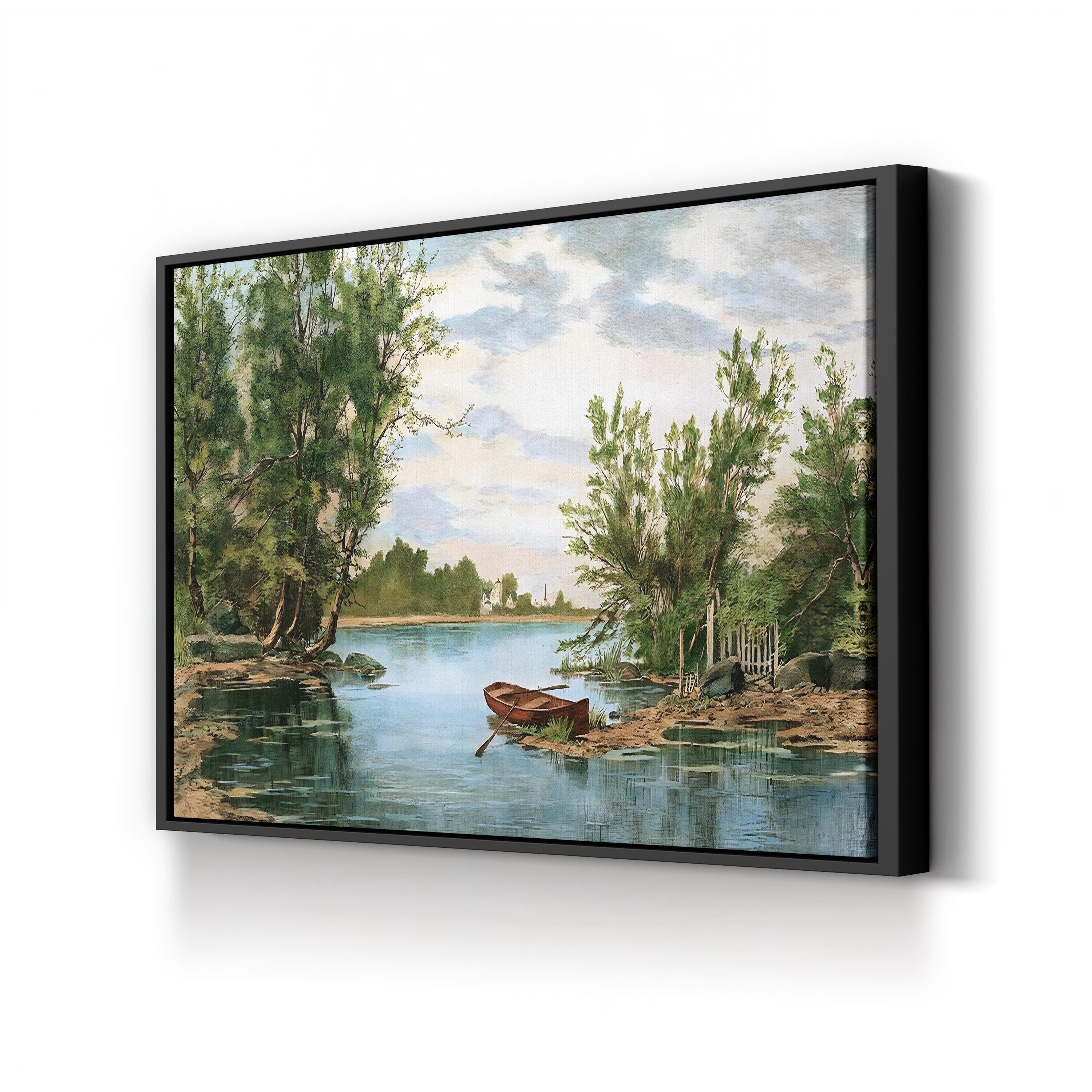 The Cove Canvas Art – Tranquil River Landscape Wall Decor