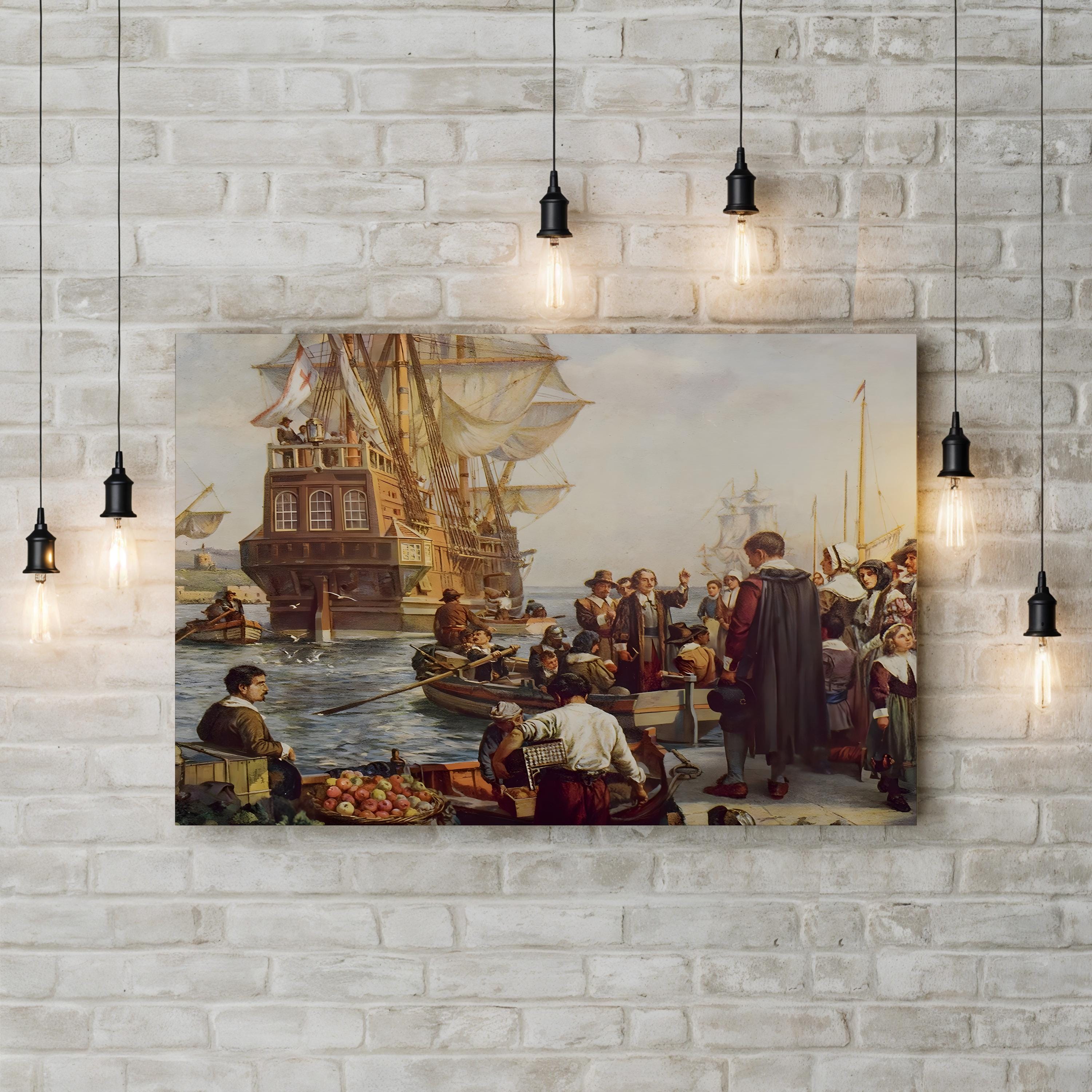 Maritime in 1620 the Historic The Departure of the Pilgrim Fathers