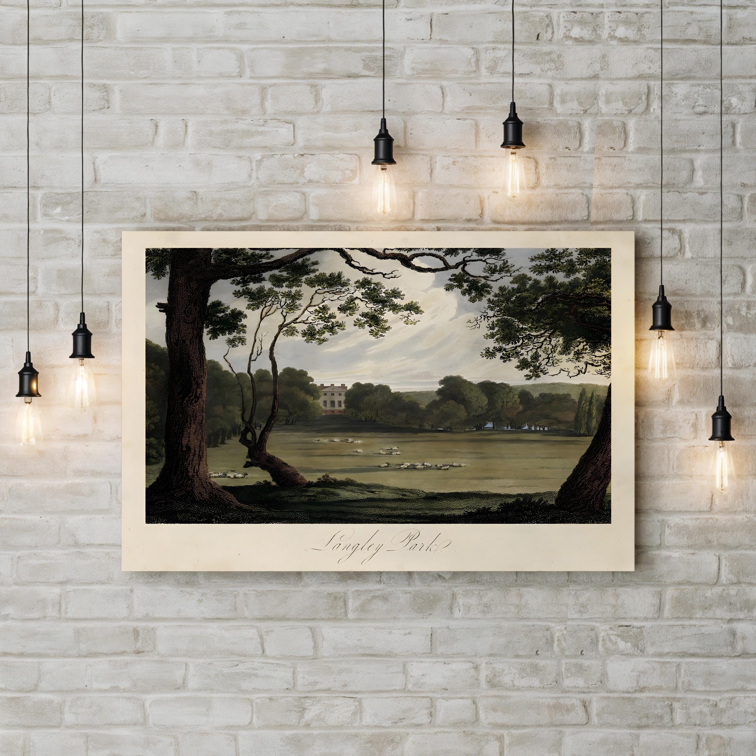English Countryside IV – Period Illustration Wall Art | Pastoral Landscape Canvas Print