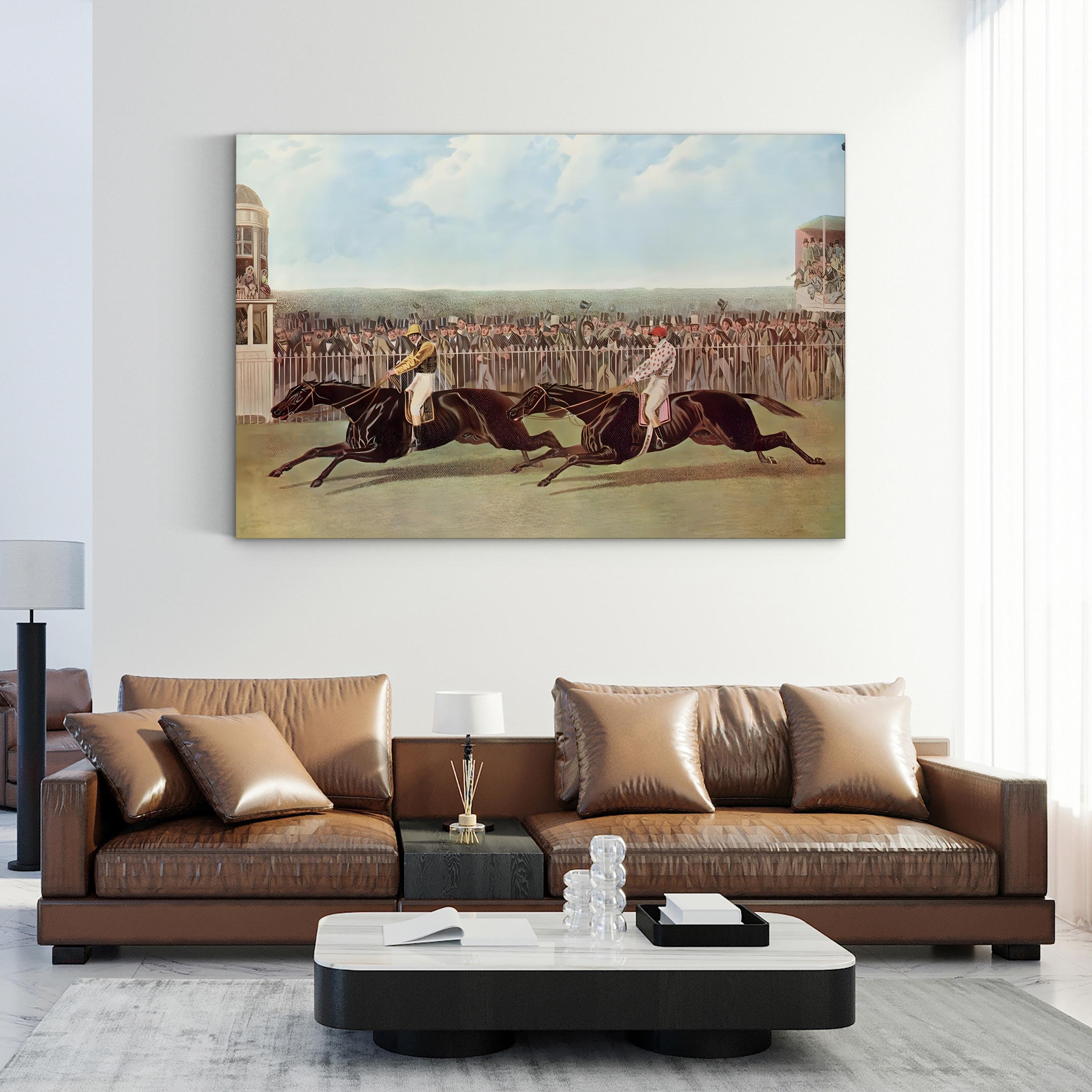 The Flying Dutchman and Voltigeur at York Racecourse Wall Art | 19th Century British Horse Racing Print